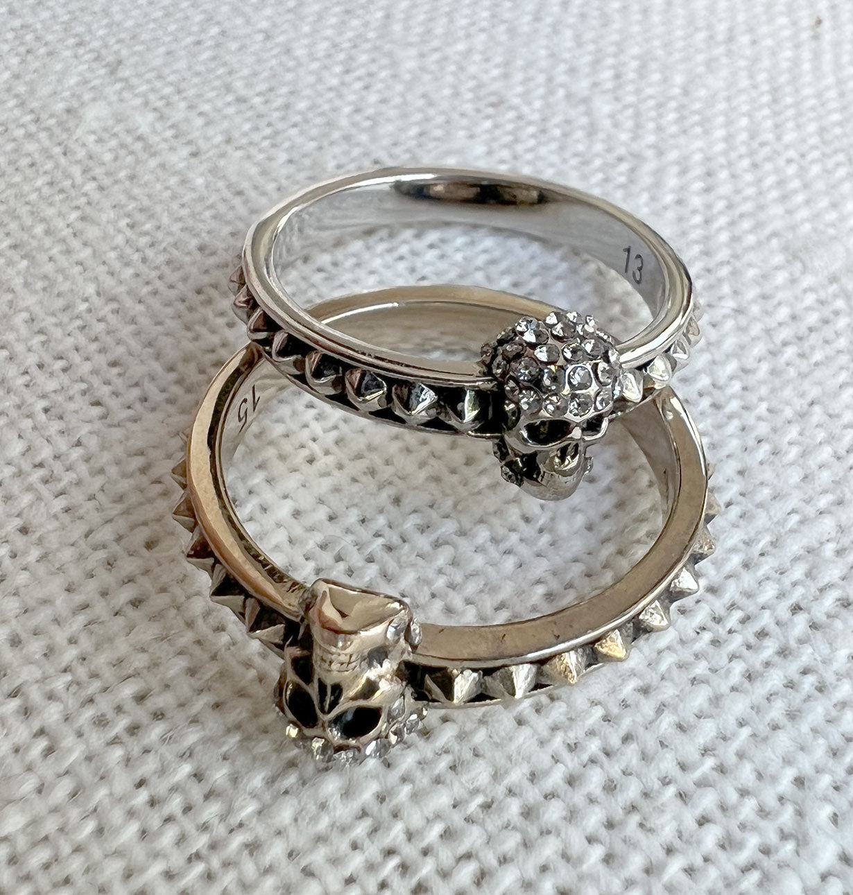 Pave Skull Thin Ring in Sterling Silver - Gothic Jewelry for Women, Men's Punk Accessories, Perfect for Halloween, Rock Concerts & Edgy Fashion