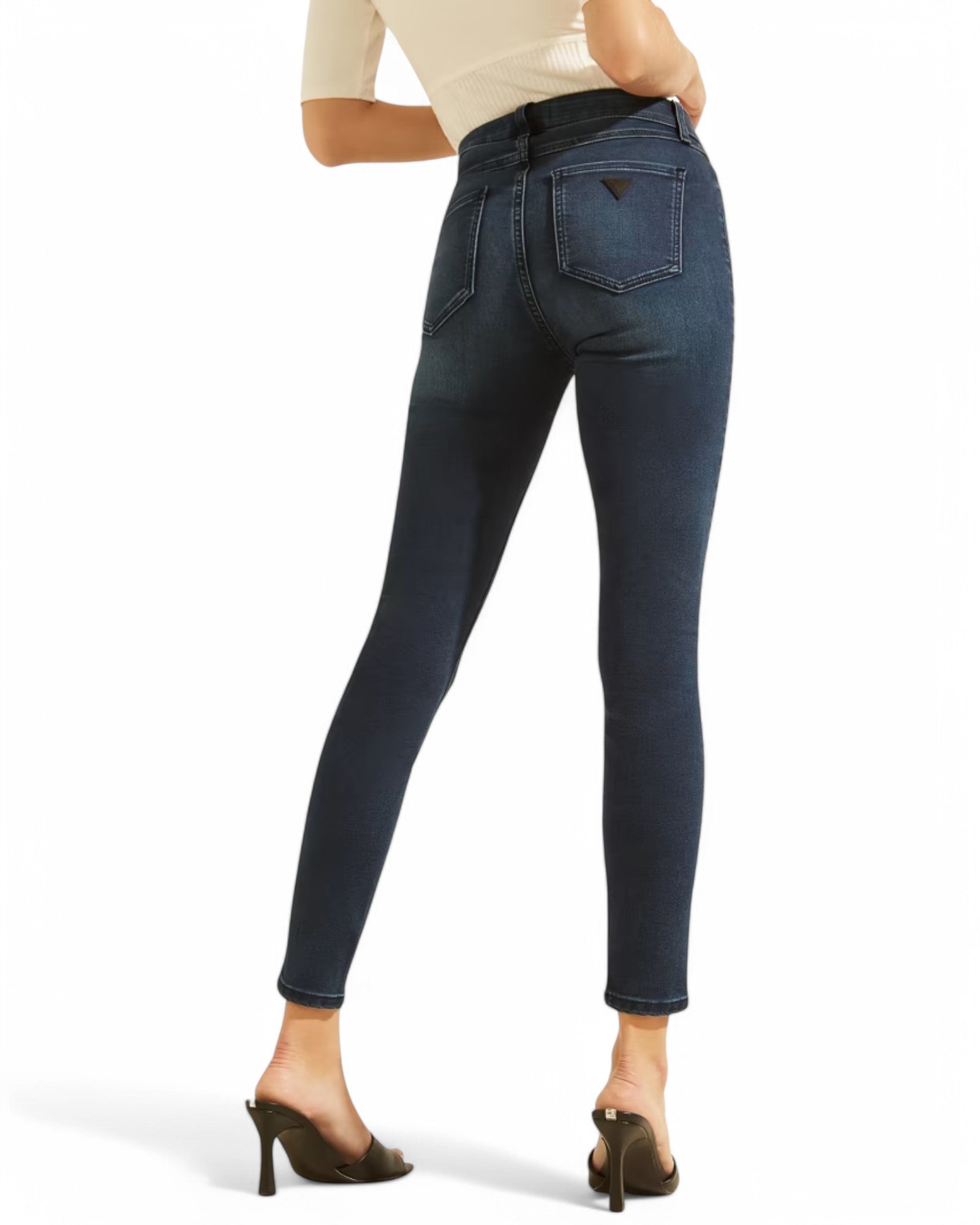 1981 Skinny High Rise Leggings for Women - Shanti Wash Stretch Denim Look Yoga Pants | Perfect for Workout, Yoga & Casual Wear
