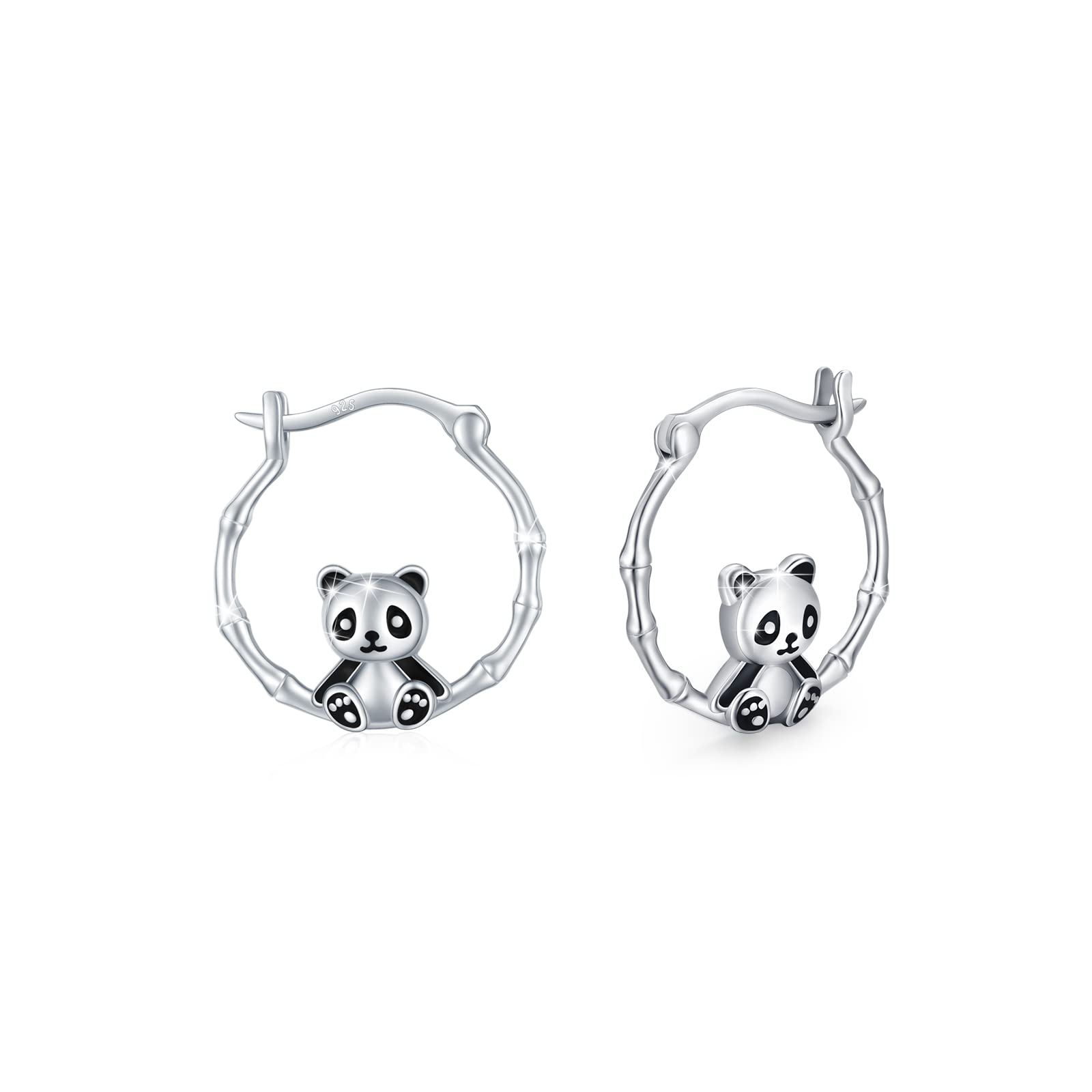 925 Sterling Silver Hypoallergenic Animal Huggie Hoop Earrings for Women - Bunny Fox Elephant Panda Koala Dog Paw Print Design | Perfect for Everyday Wear, Gifts & Special Occasions