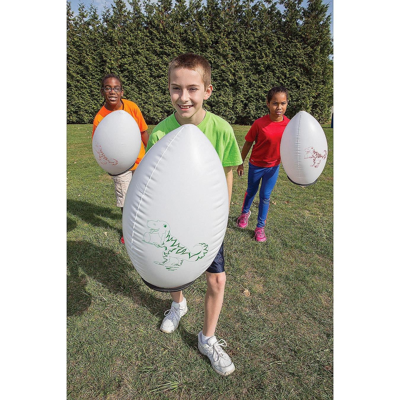 Spectrum™ 20-Inch Dinosaur Egg and Spoon Set - 6-Piece Kids' Outdoor Game for Birthday Parties, Easter Egg Hunts & Backyard Fun