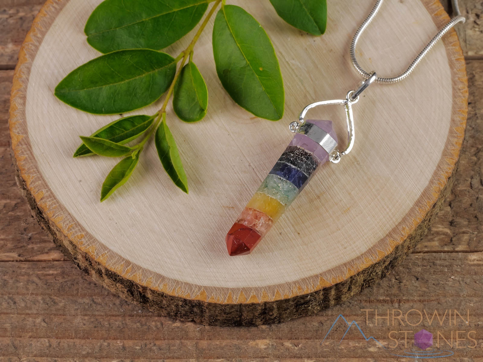 Rainbow Chakra Crystal Pendant Necklace - Natural Healing Stones & Handmade Spiritual Jewelry with Crystal Points | Meditation, Yoga & Energy Balancing Accessory (E0320)