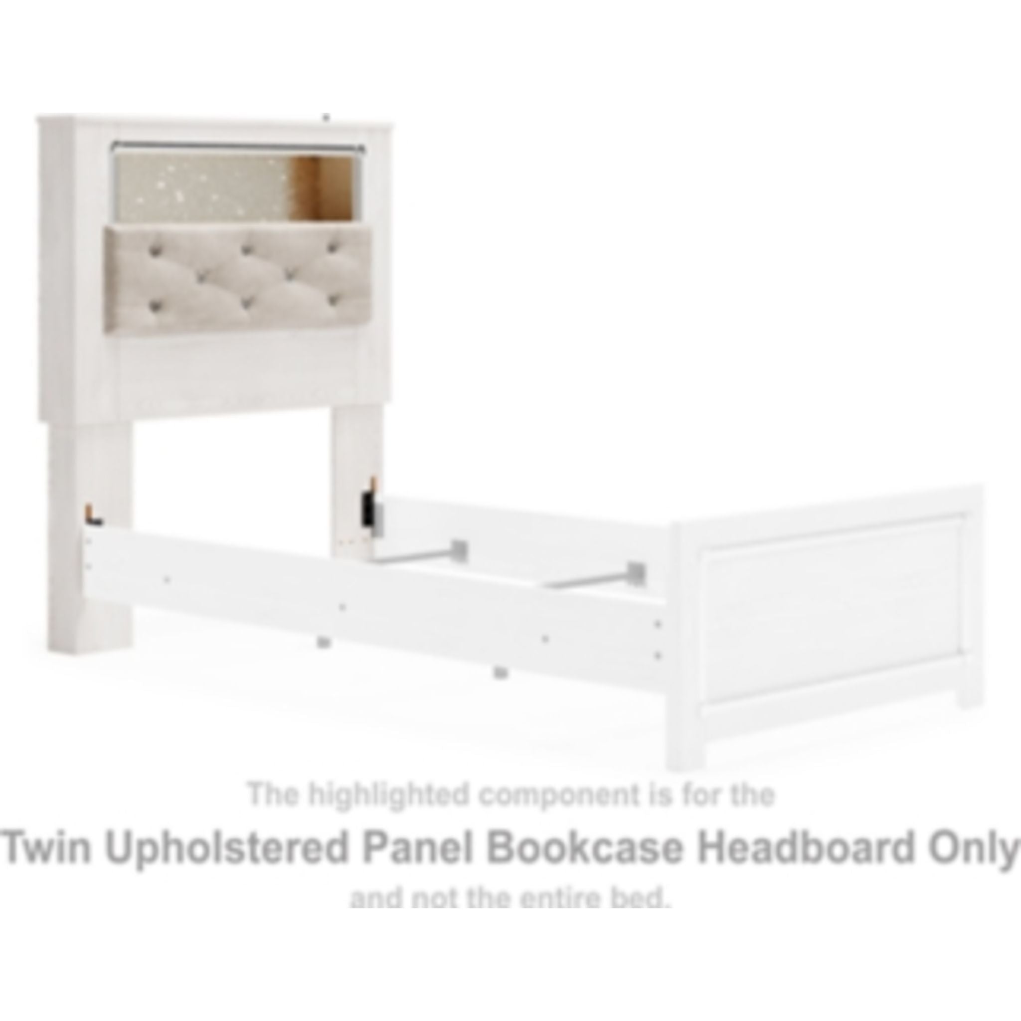 Altyra Twin Upholstered Headboard in White - Modern Bedroom Decor for Kids & Teens Rooms, Dorm Furniture, Cozy Bedroom Upgrade