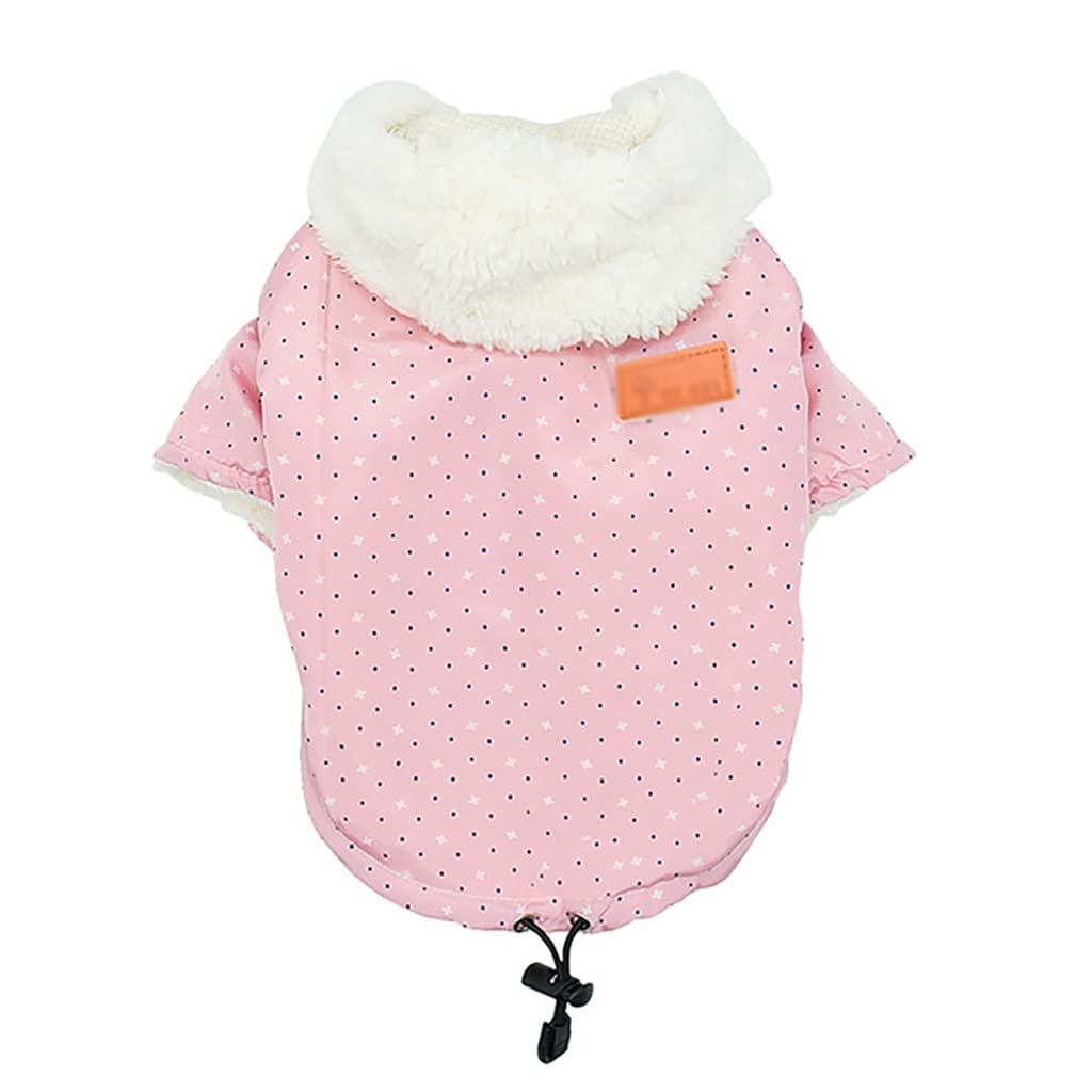 Winter Dog Coat Jacket - Warm Padded Hooded Pet Clothing for Small & Medium Dogs | Yorkie & French Bulldog Apparel (Pink, XXL) - Perfect for Cold Weather Walks & Outdoor Adventures