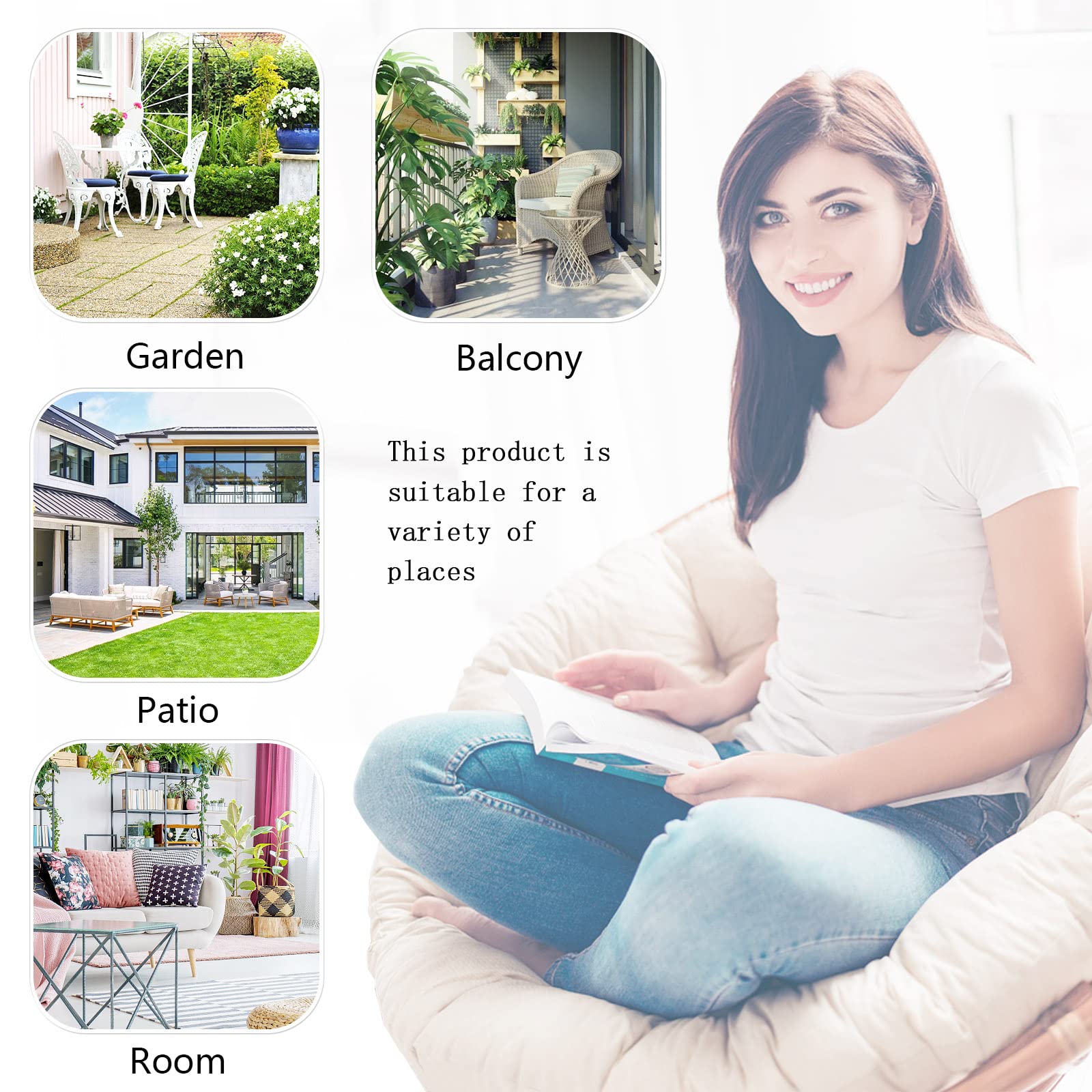 Thickened Overstuffed Round Cushion for Egg Chair - 8.8lb Premium Hanging Chair Cushion (Lucky Design) - Perfect for Patio, Garden, and Indoor Relaxation