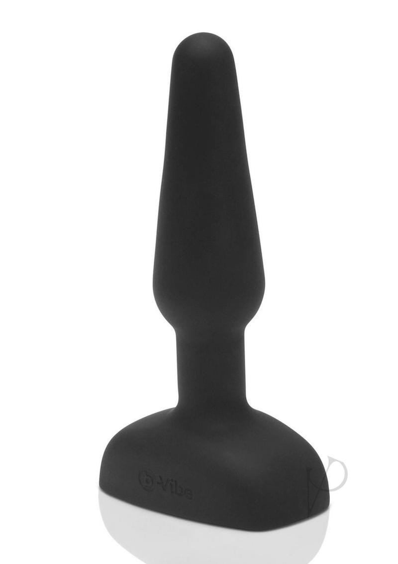 B Vibe Trio Plug Rechargeable Silicone Anal Plug with Remote Control - Black | Waterproof & Body-Safe for Couples Play & Solo Exploration