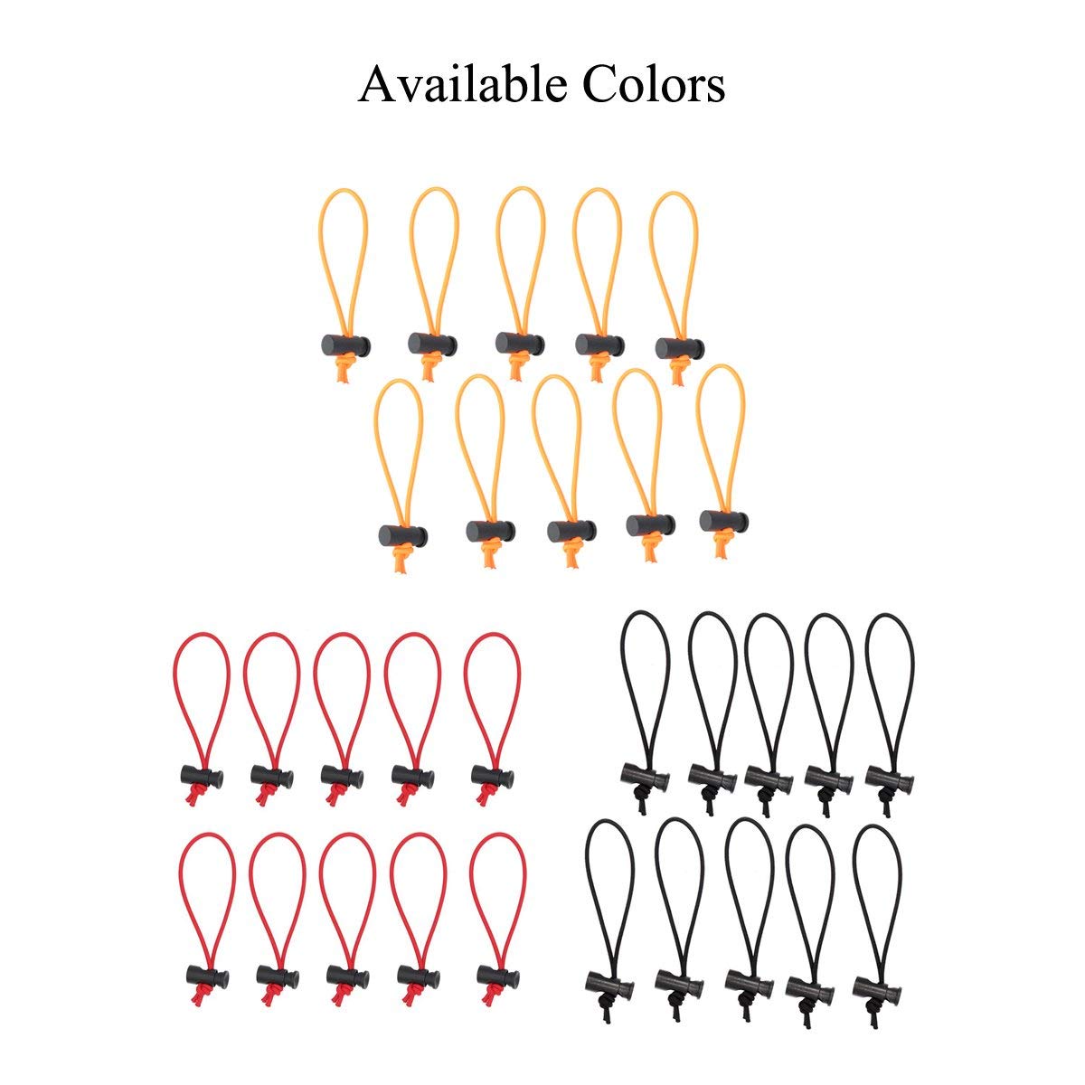 Foto&Tech Multipurpose Extra Thick Elastic Cable Tie and Organizer (10-Pack, 25CM, Black) - Adjustable Reusable Cord Straps for Home Office Computer TV Wires - Perfect for Cable Management and Tangle-Free Organization