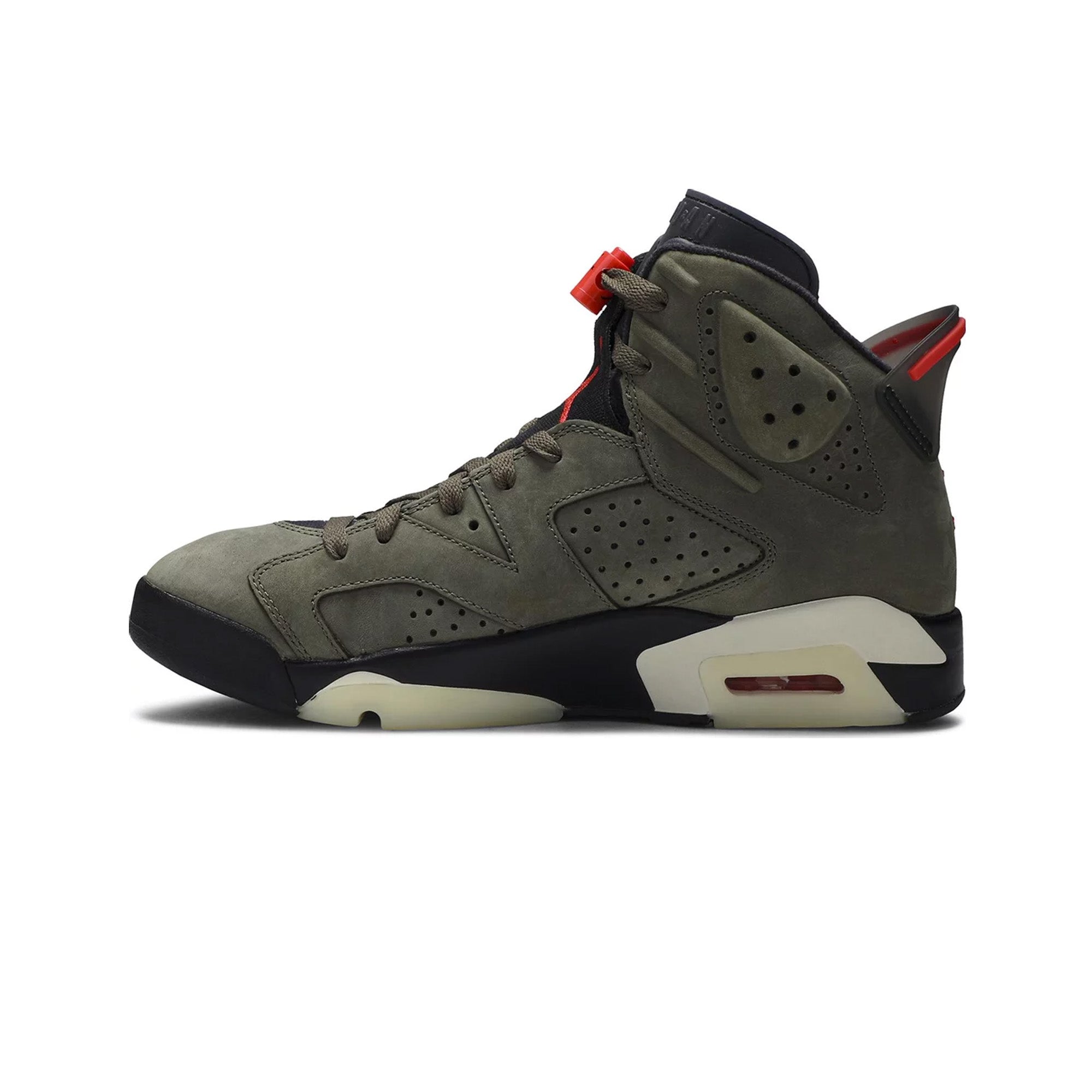 Air Jordan 6 x Travis Scott 'Olive' Sneakers (2019) - Retro Basketball Shoes for Men, Limited Edition Streetwear Fashion - Perfect for Sneaker Collectors & Urban Style Lovers