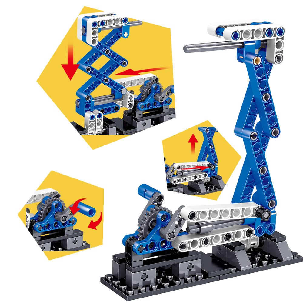 STEM Mechanics Gears Construction Kit - 173PCS Engineering Science Building Set for Kids | Educational STEM Learning Toys for Boys & Girls | Perfect for Classroom Projects, Homeschool Activities & Creative Play