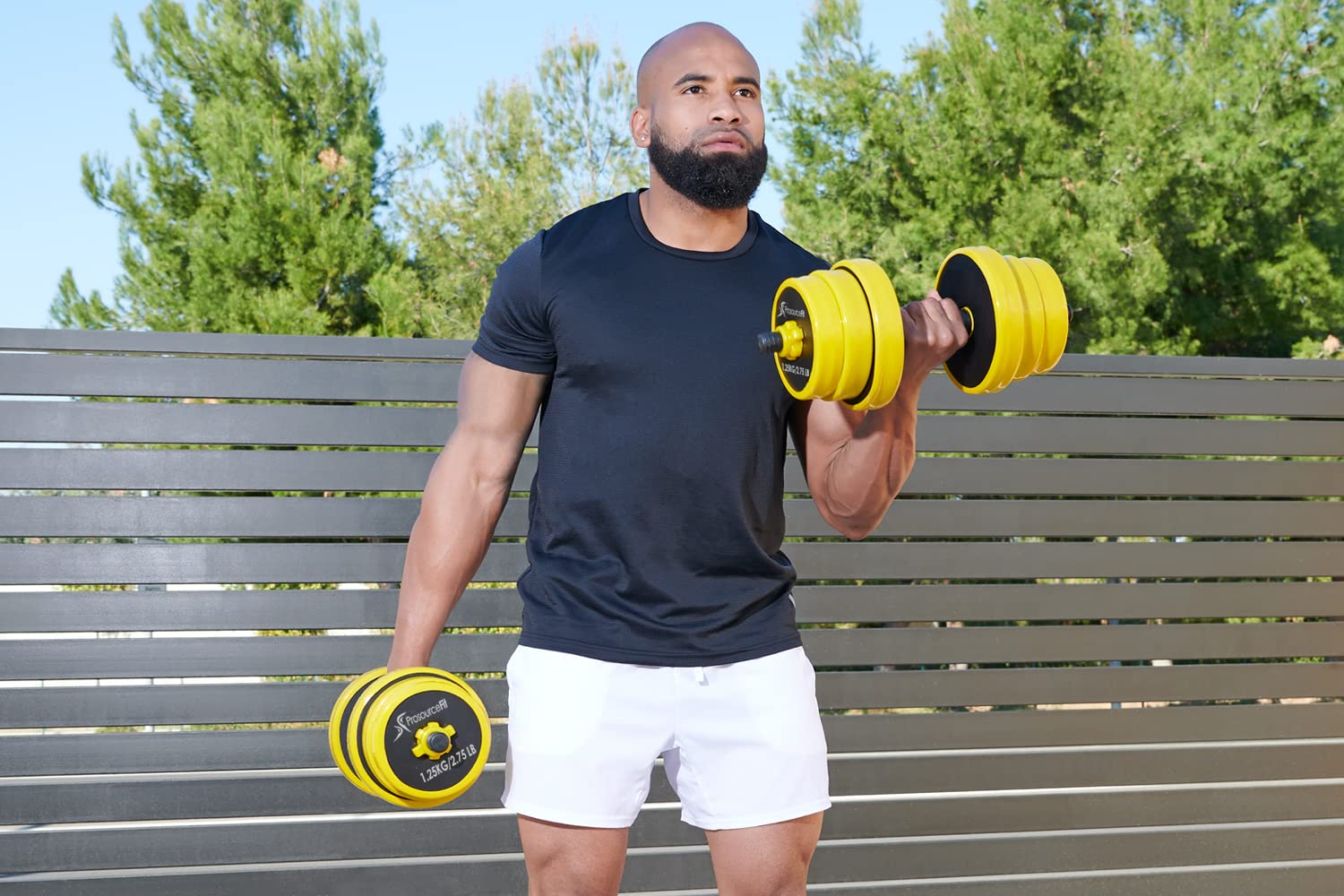 ProsourceFit Adjustable Dumbbell & Barbell Weight Set - 2-in-1 Free Weights (44Lbs) for Home Gym, Strength Training & Full Body Workouts - Perfect for Small Spaces & Home Fitness
