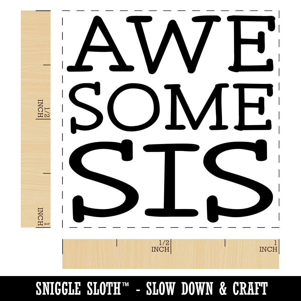 Self-Inking Rubber Stamp for Sisters - 1 Inch Small Stamp with Red Ink - Perfect for DIY Crafts, Scrapbooking & Gift Wrapping