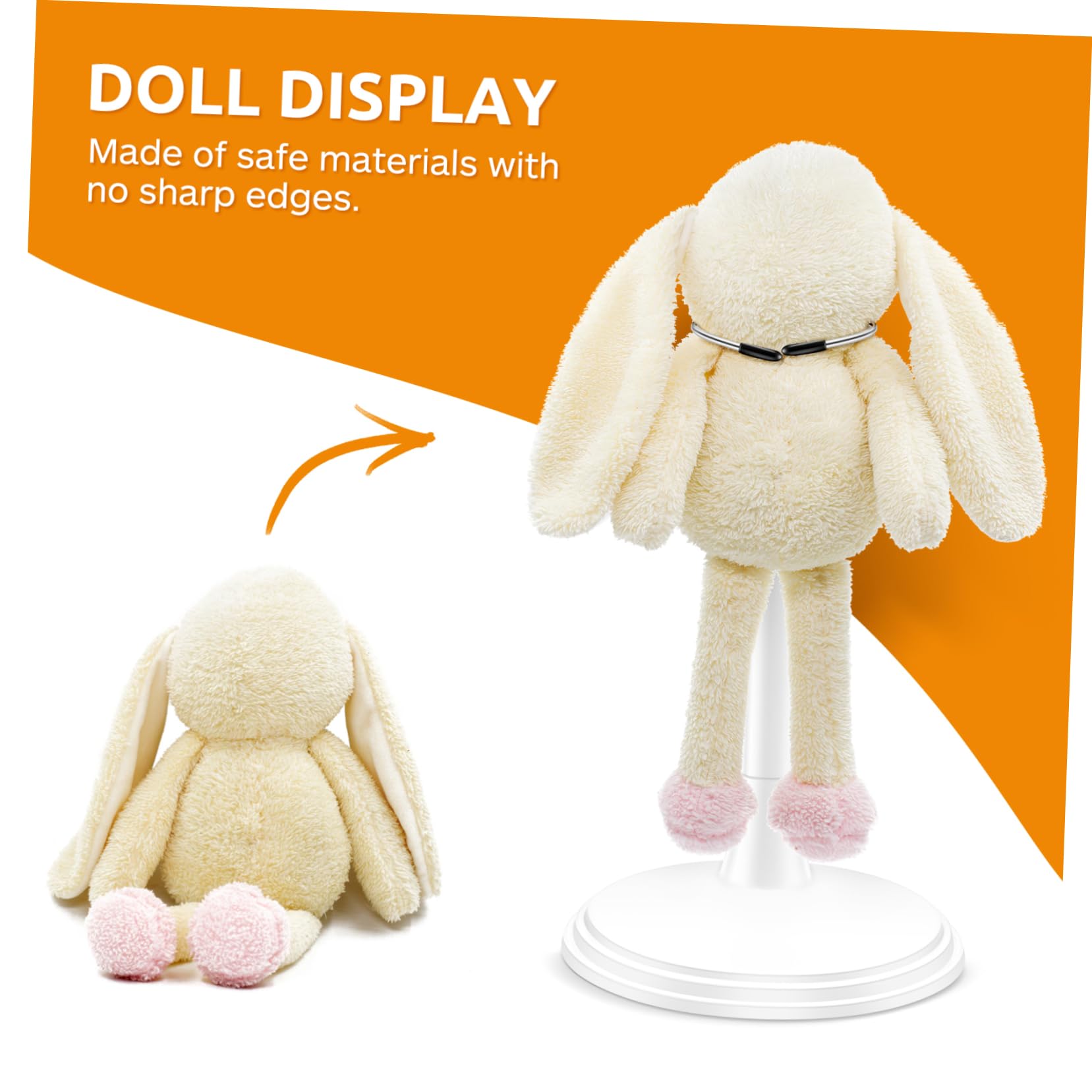 2Pcs White Doll Display Stands - 25cm Doll Bracket & Bear Support Stand for Kids Dollhouse Accessories | Perfect for Doll Photography, Toy Collections & Desktop Decorations