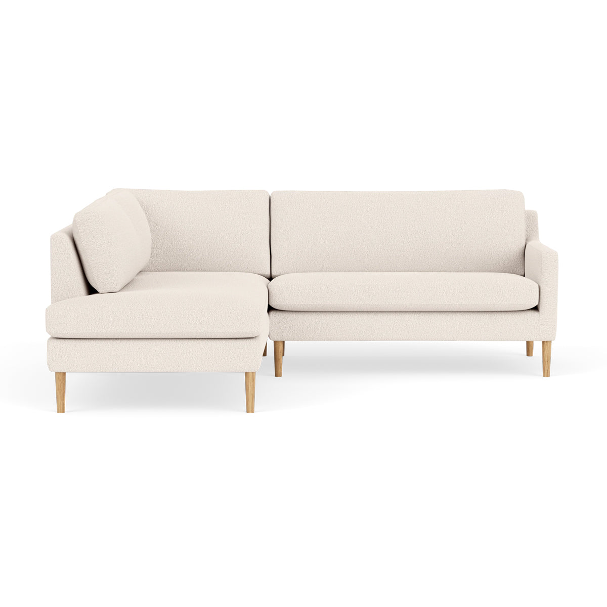 Astha Boucle Left Corner Sofa - Modern L-Shaped Sectional Couch for Living Room, Lounge & Office - Soft Fabric Upholstery, Comfortable Seating for Home Decor