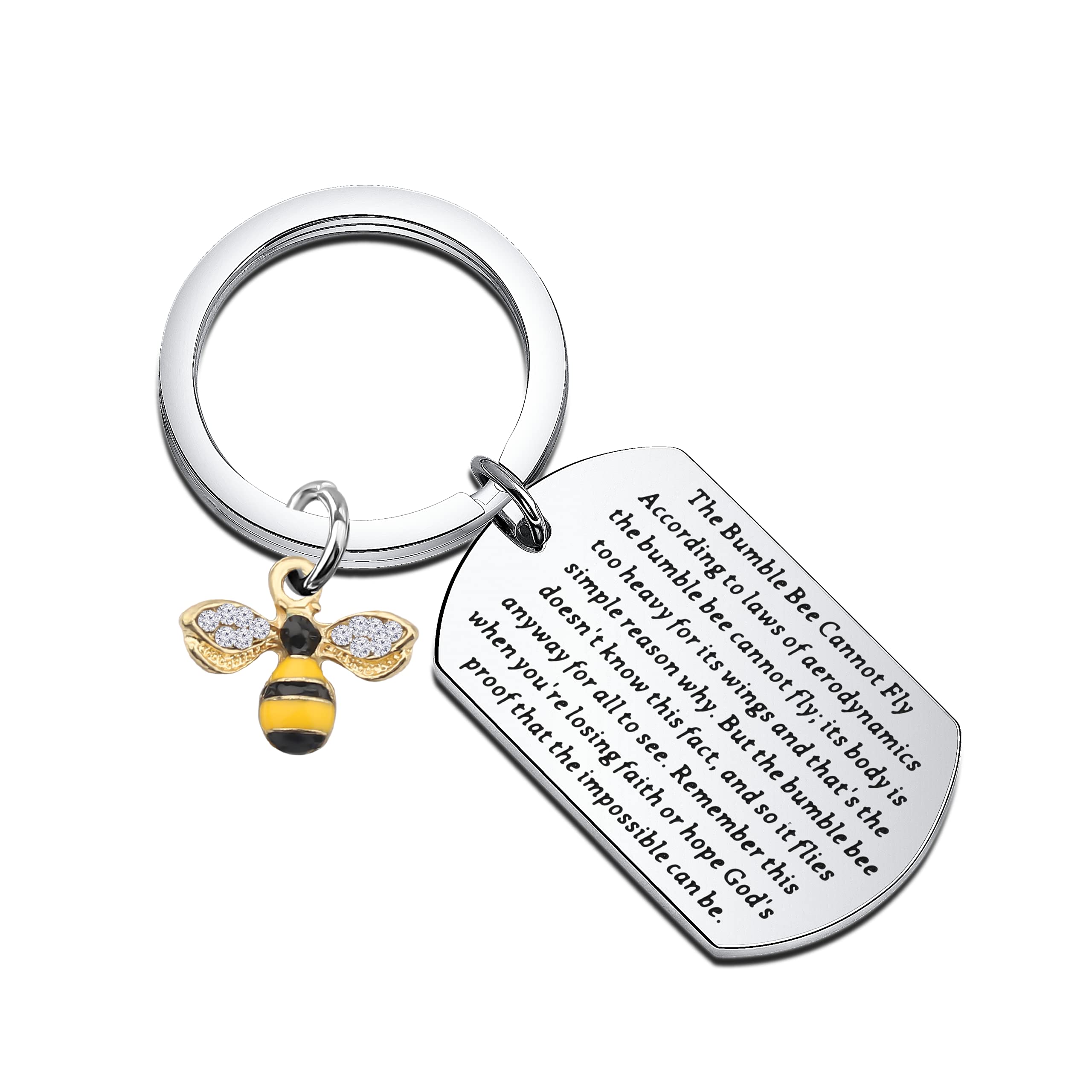 Bumble Bee Keychain - Inspirational Gift for Bee Lovers, Best Friend Keepsake, Perfect for Backpacks, Purses, and Daily Encouragement