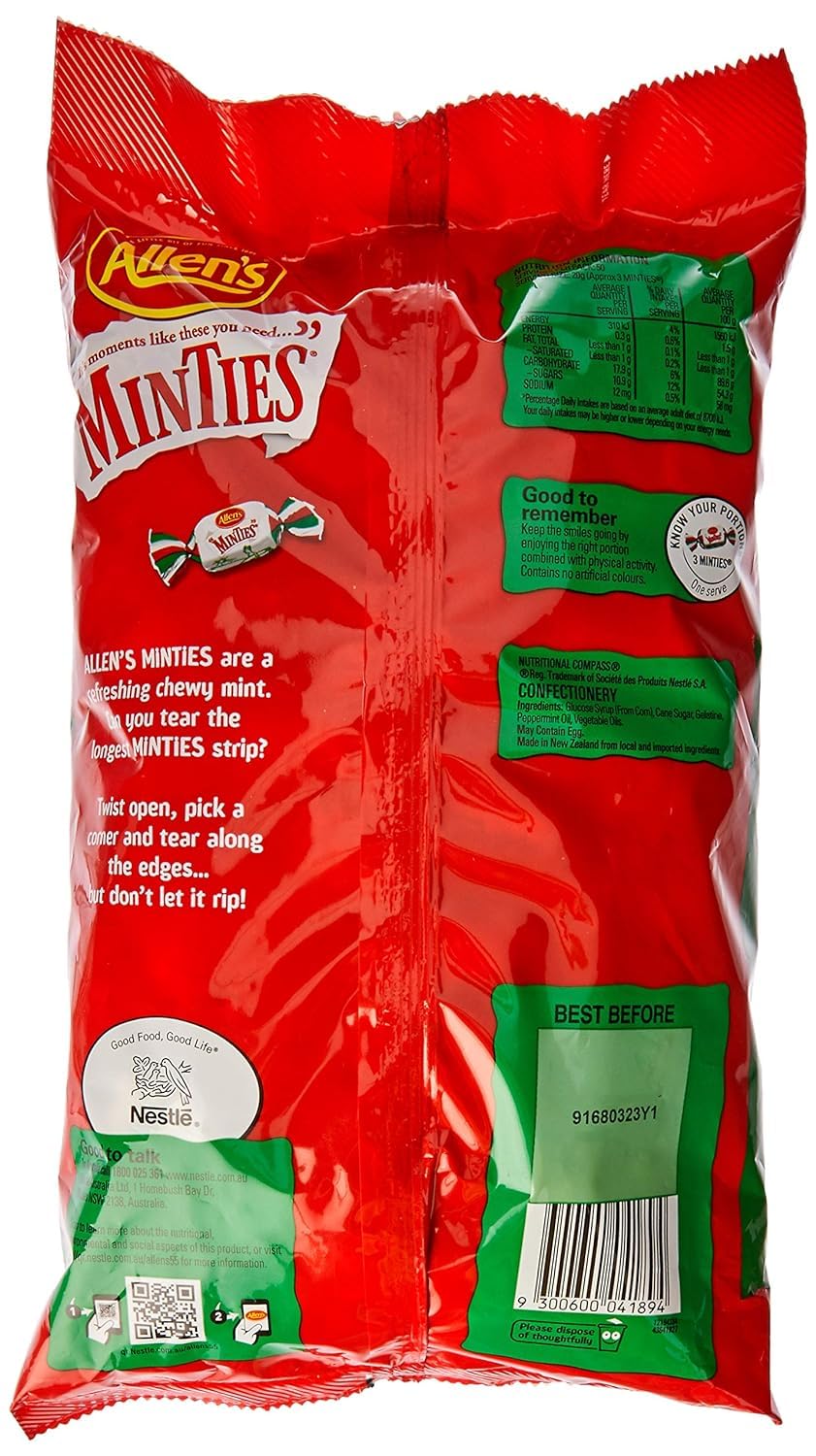 Allen's Minties Candy - Refreshing Peppermint Hard Candy for Fresh Breath & Sweet Cravings - Perfect for Office, Travel & Party Treats