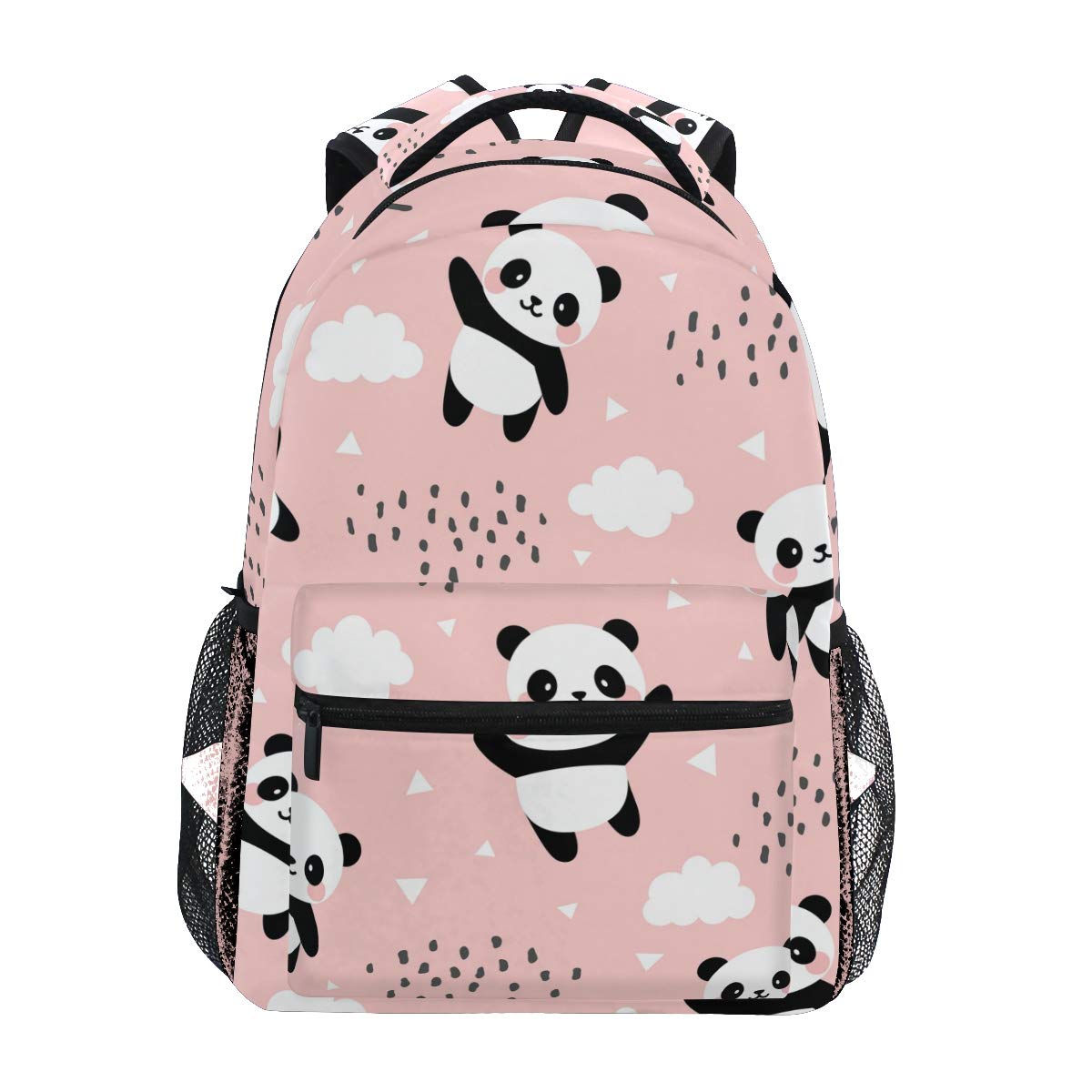 Qilmy Panda Backpack for Girls - Cute School Bookbag with Laptop Compartment, Lightweight Travel Daypack for Students (Pink) - Perfect for School, College, Travel & Daily Use