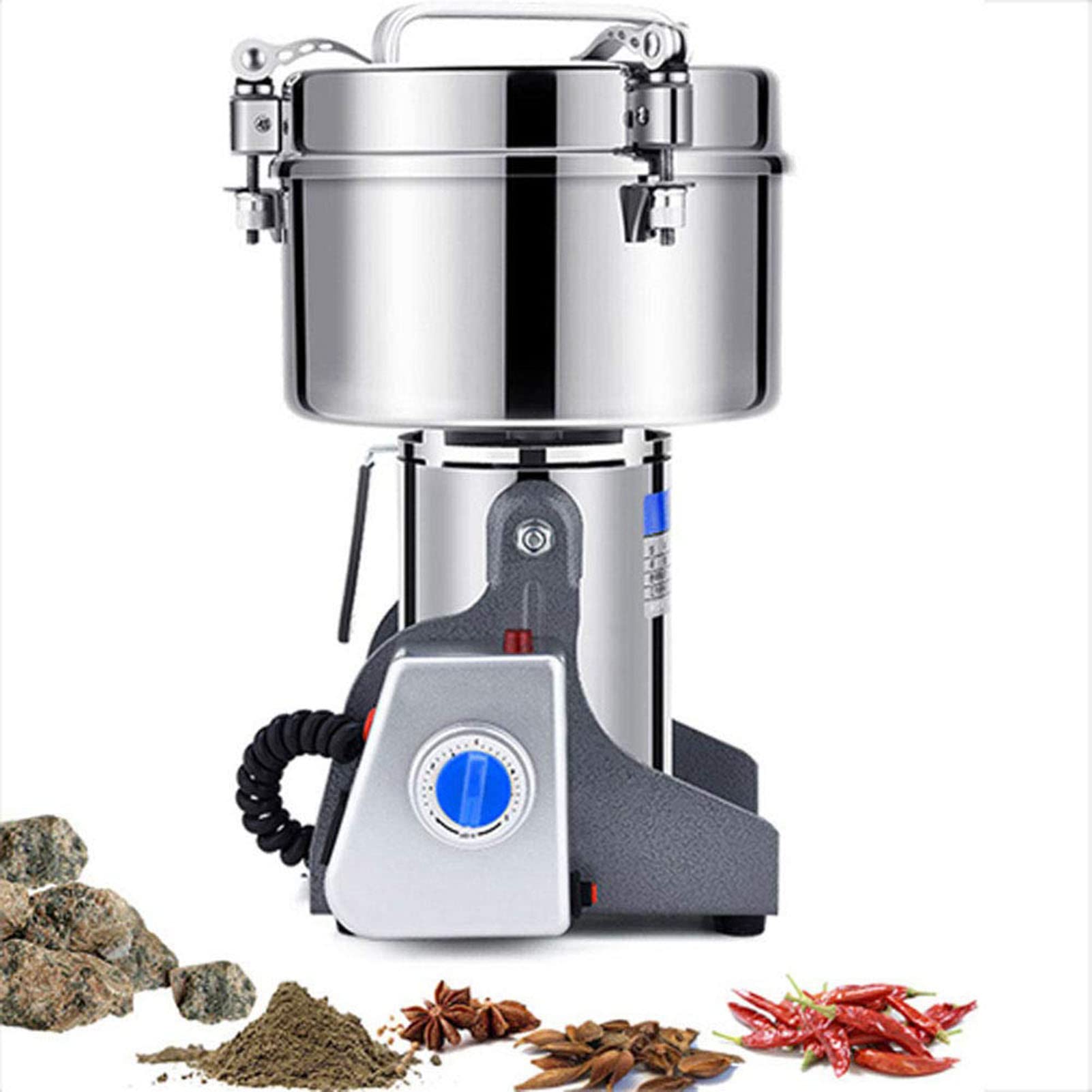 Electric Grain Grinder Mill - High Speed Superfine Powder Machine for Spices, Herbs, Coffee, Nuts & Cereals | 2500g Capacity, 220V with Overload Protection | Perfect for Home Kitchens, Bakeries & Coffee Shops