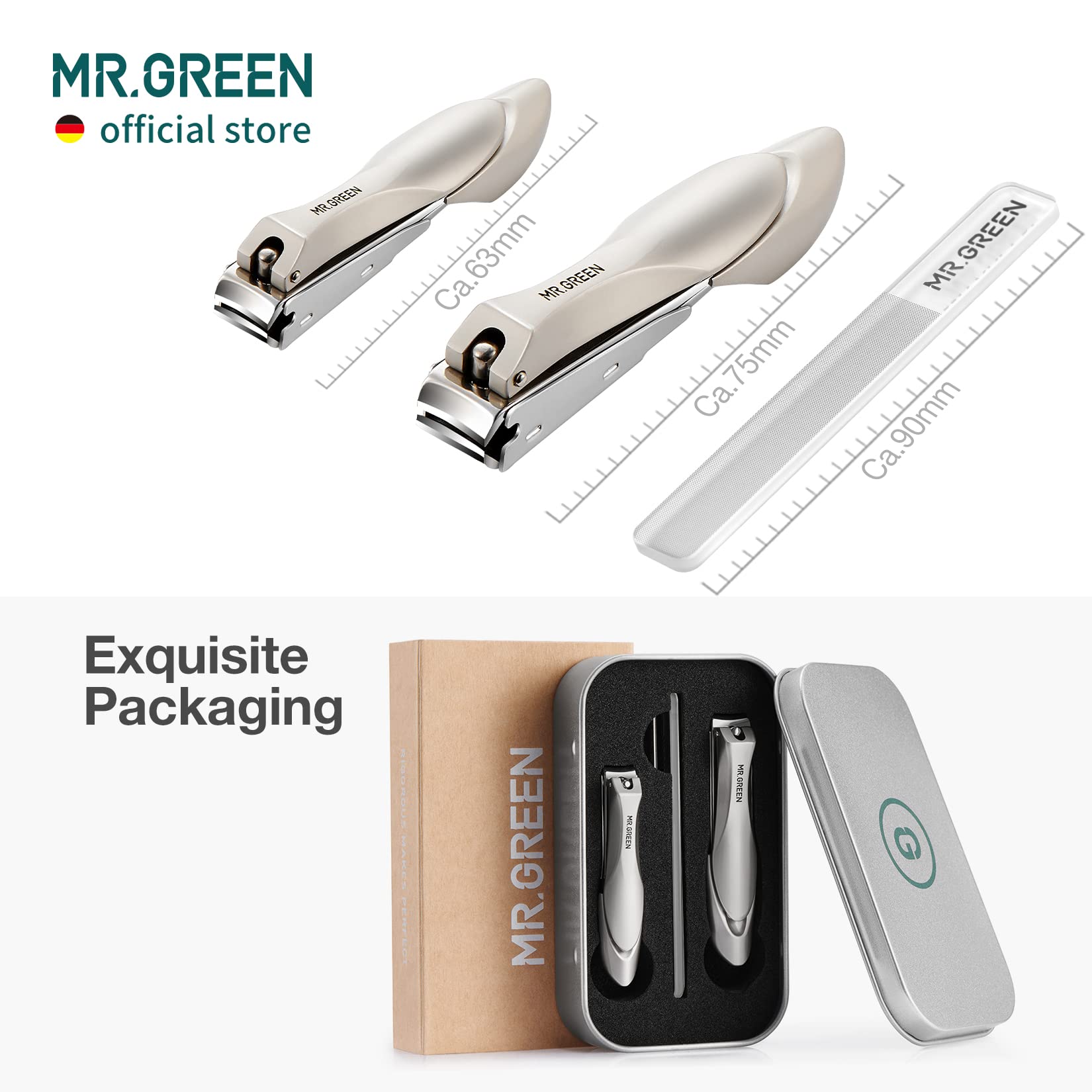 MR.GREEN Baby Safety Nail Clippers Set - Newborn Infant Nail Trimmer & Nano Glass Nail File for Gentle Fingernail Care | Essential Manicure Tools for Parents & Toddlers | Perfect for Home, Travel & Nursery Use
