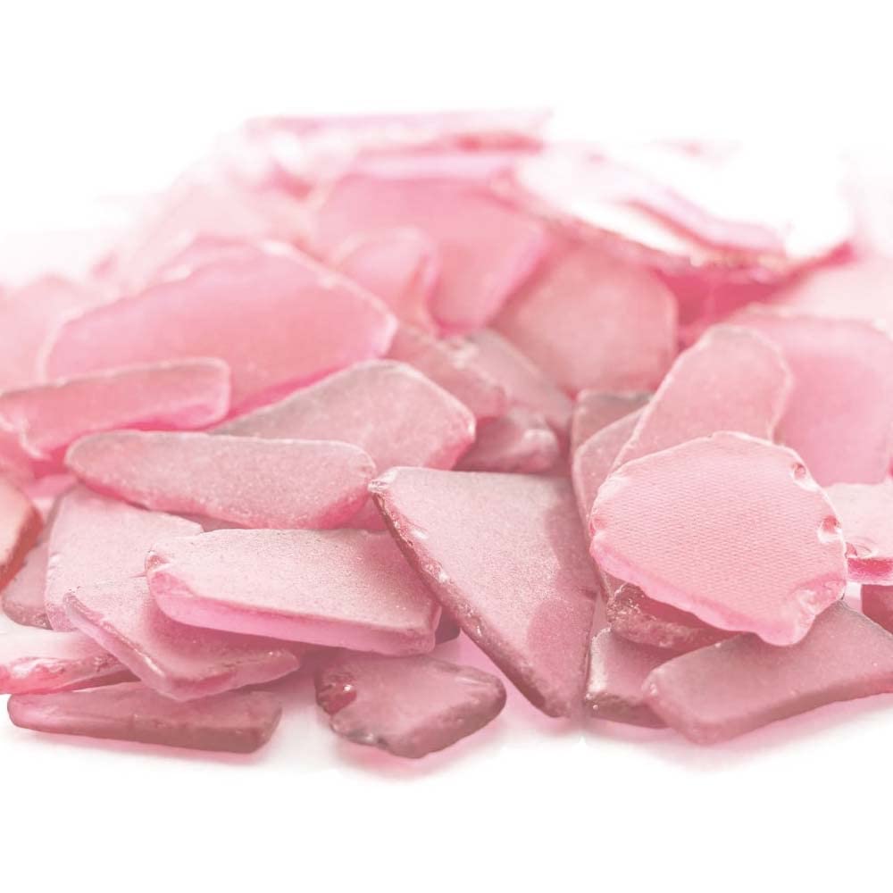 Pink Sea Glass for Crafts - Beach Glass Décor - Vase Filler - DIY Sea Glass Art - 11oz Bag of Tumbled Craft Glass - Perfect for Wedding Centerpieces, Home Decor, Aquariums & Terrariums