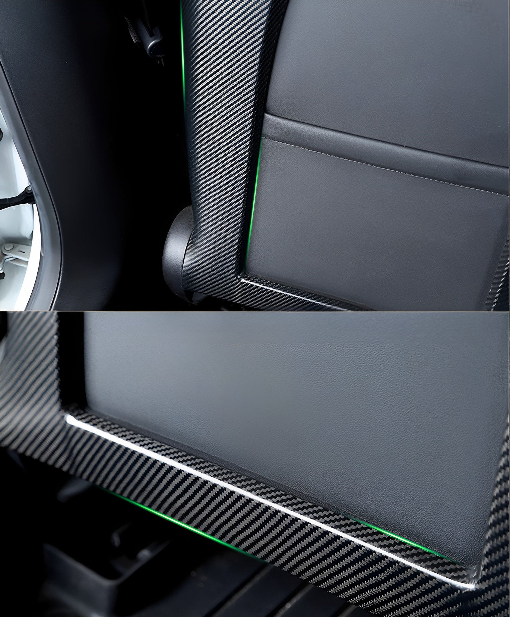 Premium Authentic Carbon Fiber Seat Back Covers for Tesla Model 3 & Model Y – Sporty & Sleek Style – Perfect for Car Enthusiasts & Interior Upgrades