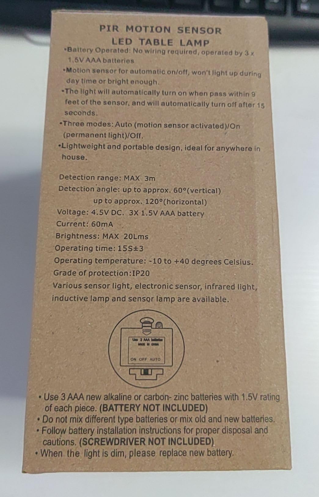 2-Pack Square Retro LED Night Light with Wireless PIR Motion Sensor - Battery Powered Bedside Lamp for Living Room, Bedroom, Bathroom, Hallway & Kitchen - Perfect for Nighttime Safety and Convenience