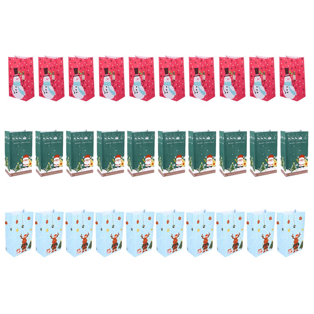 30pcs Creative Christmas Candy Pouch Paper Gift Bags - Holiday Party Favors for Xmas, Halloween, Birthday Celebrations & Classroom Treats