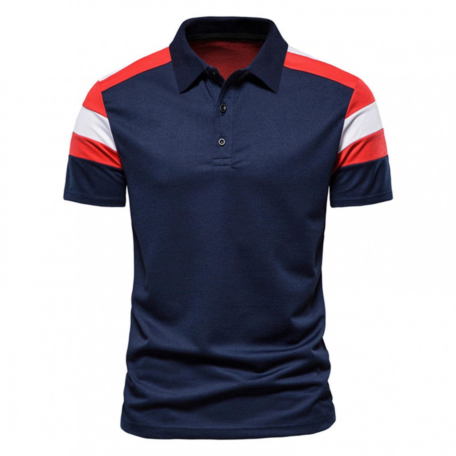 BIFUTON Men's Quick Dry Polo Shirts - Cool Patchwork Short Sleeve Golf & Tennis Jersey T-Shirt with Pocket - Perfect for Sports, Casual Wear & Outdoor Activities