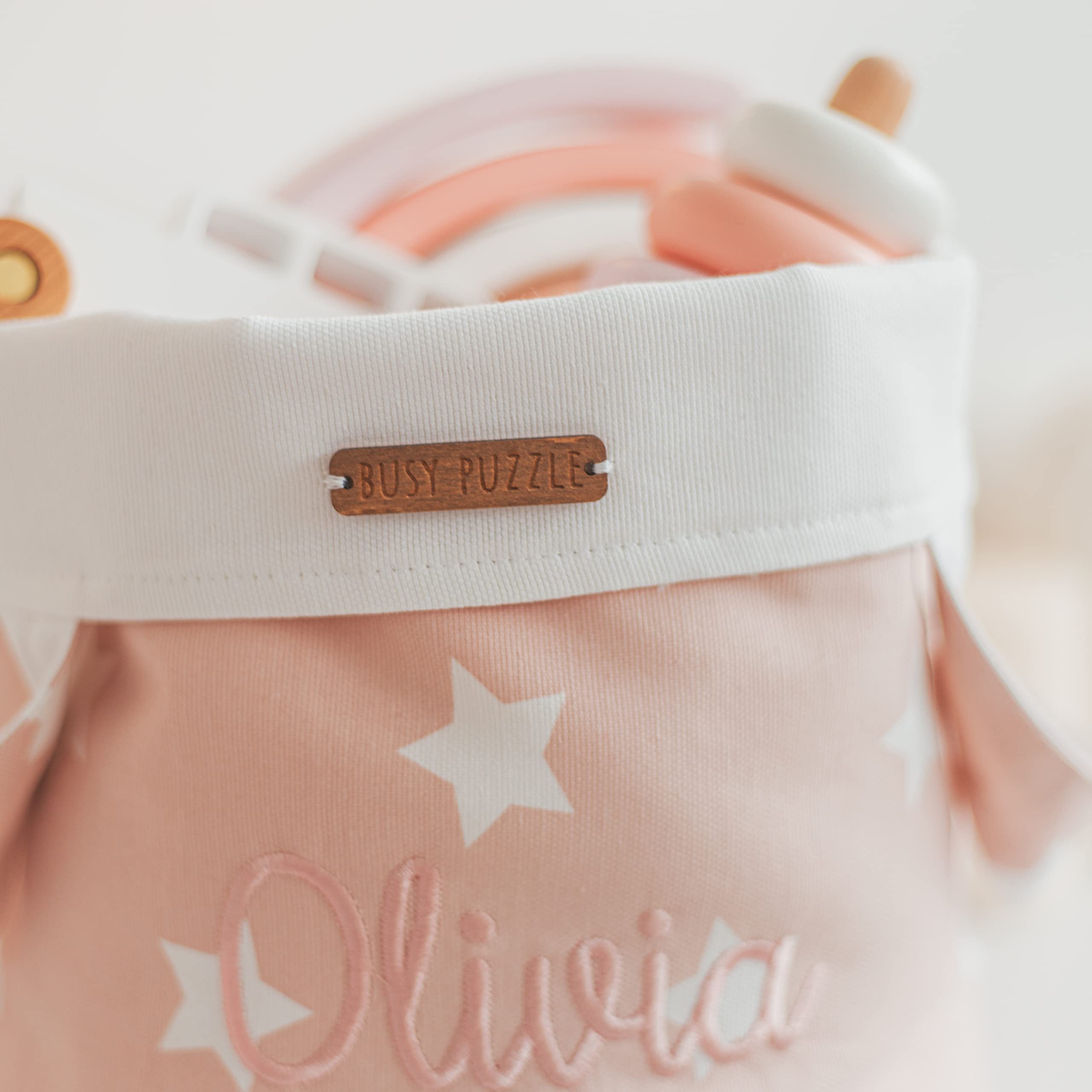 Personalized Kids Organizer Basket with Name Embroidery - Storage for Boys & Girls Toys, Nursery Decor - Perfect for Bedroom Organization and Playroom Storage