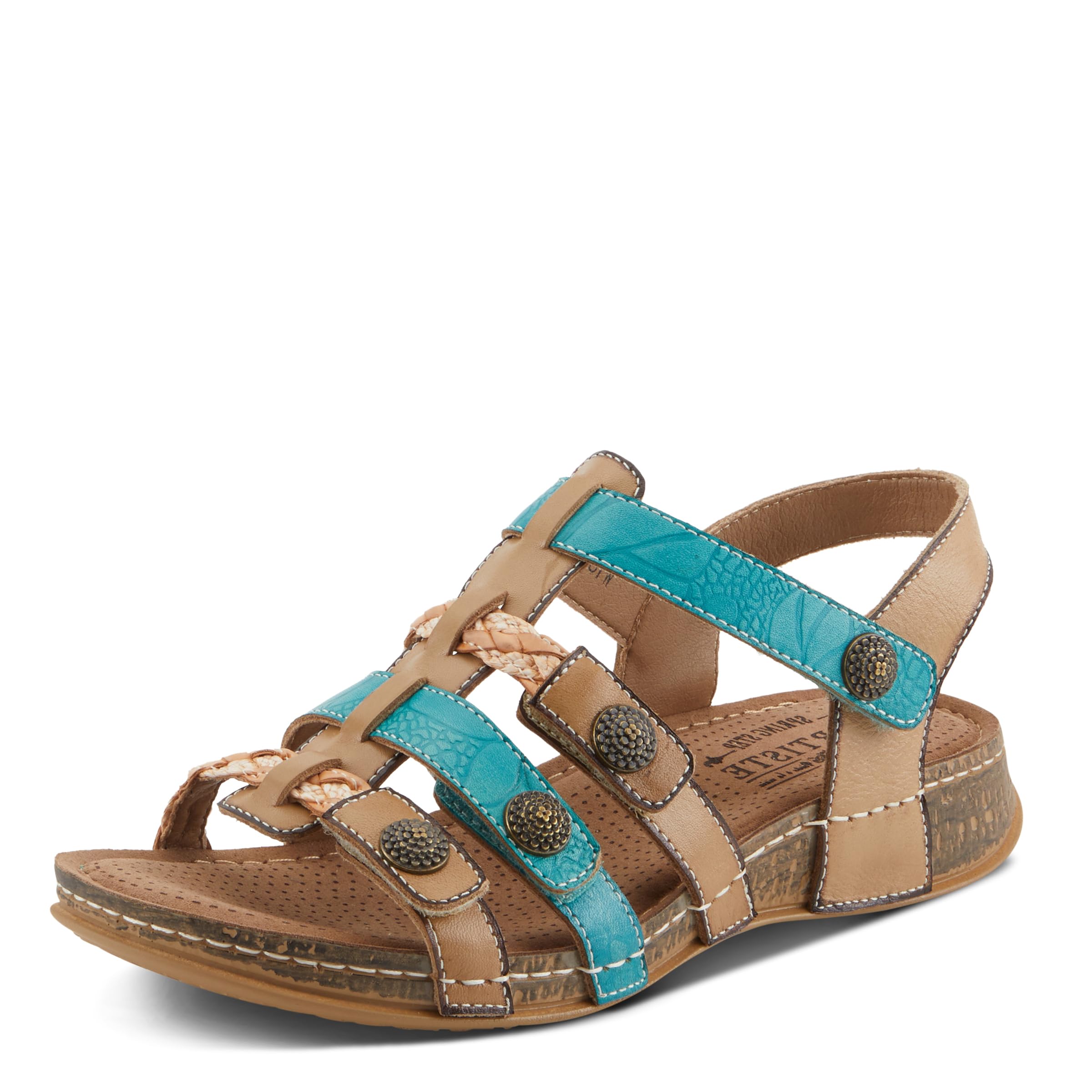 Spring Step L'Artiste Women's Delila Comfortable Leather Sandals with Cushioned Footbed - Perfect for Summer, Beach, and Casual Outings