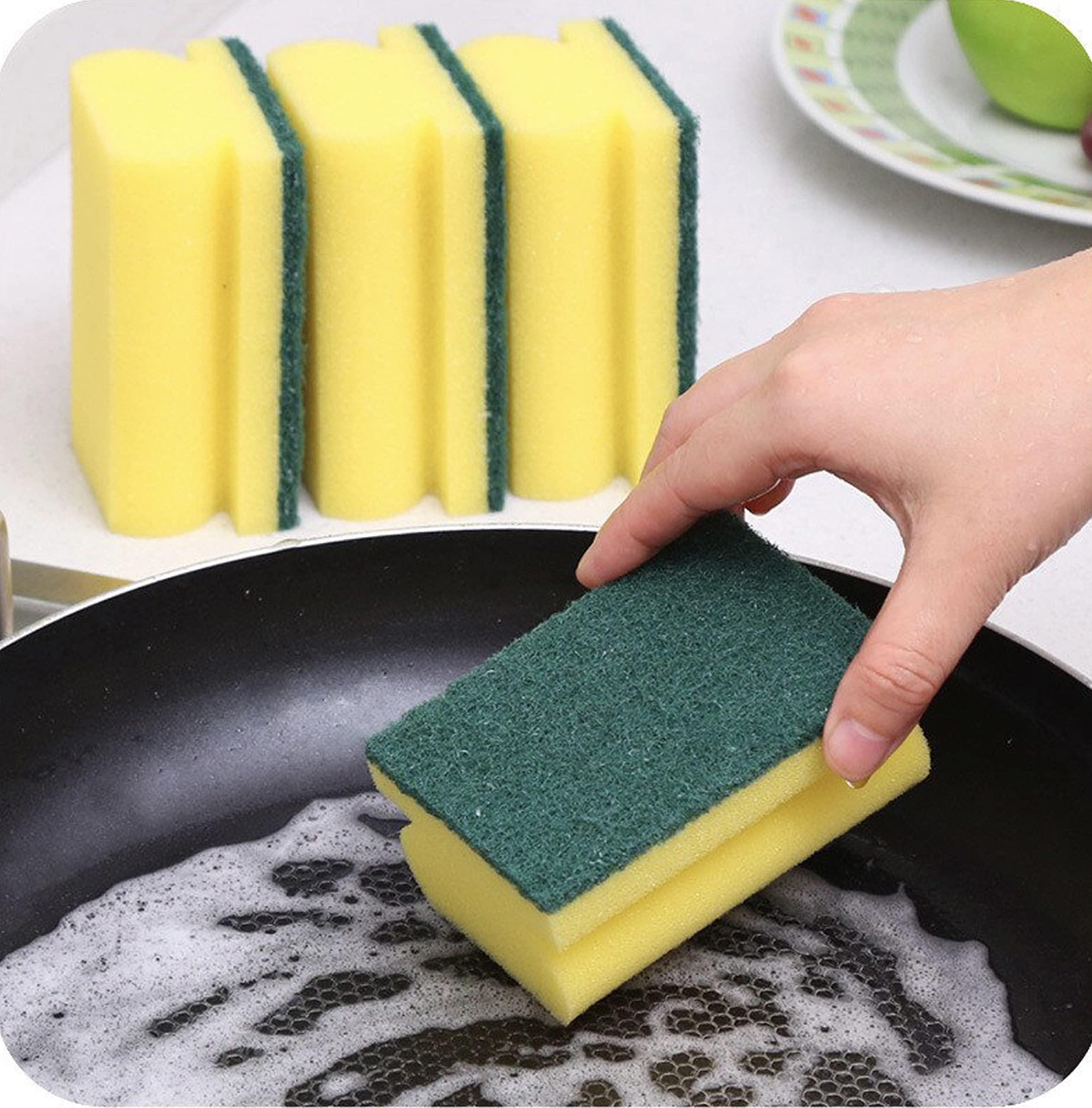 Premium Absorbent Kitchen Sponges for Dishes & Cleaning – Heavy-Duty Foam Scrubbers, Pack of 30 – Ideal for Washing Dishes, Countertops & Household Cleaning