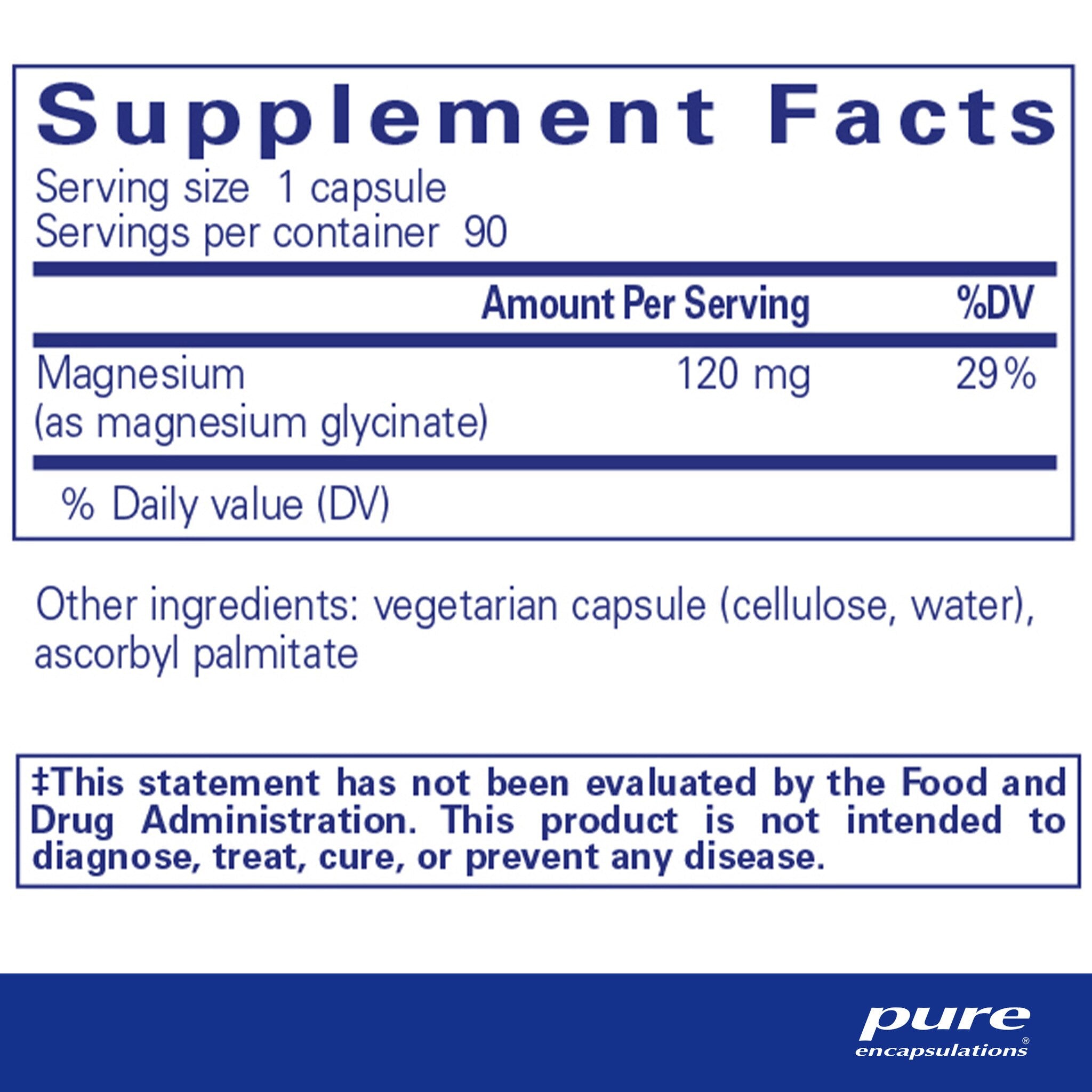 Pure Encapsulations Magnesium Glycinate Supplement - High Absorption Magnesium for Stress Relief, Sleep Support & Muscle Relaxation - Vegan, Non-GMO - Perfect for Nighttime Relaxation & Post-Workout Recovery