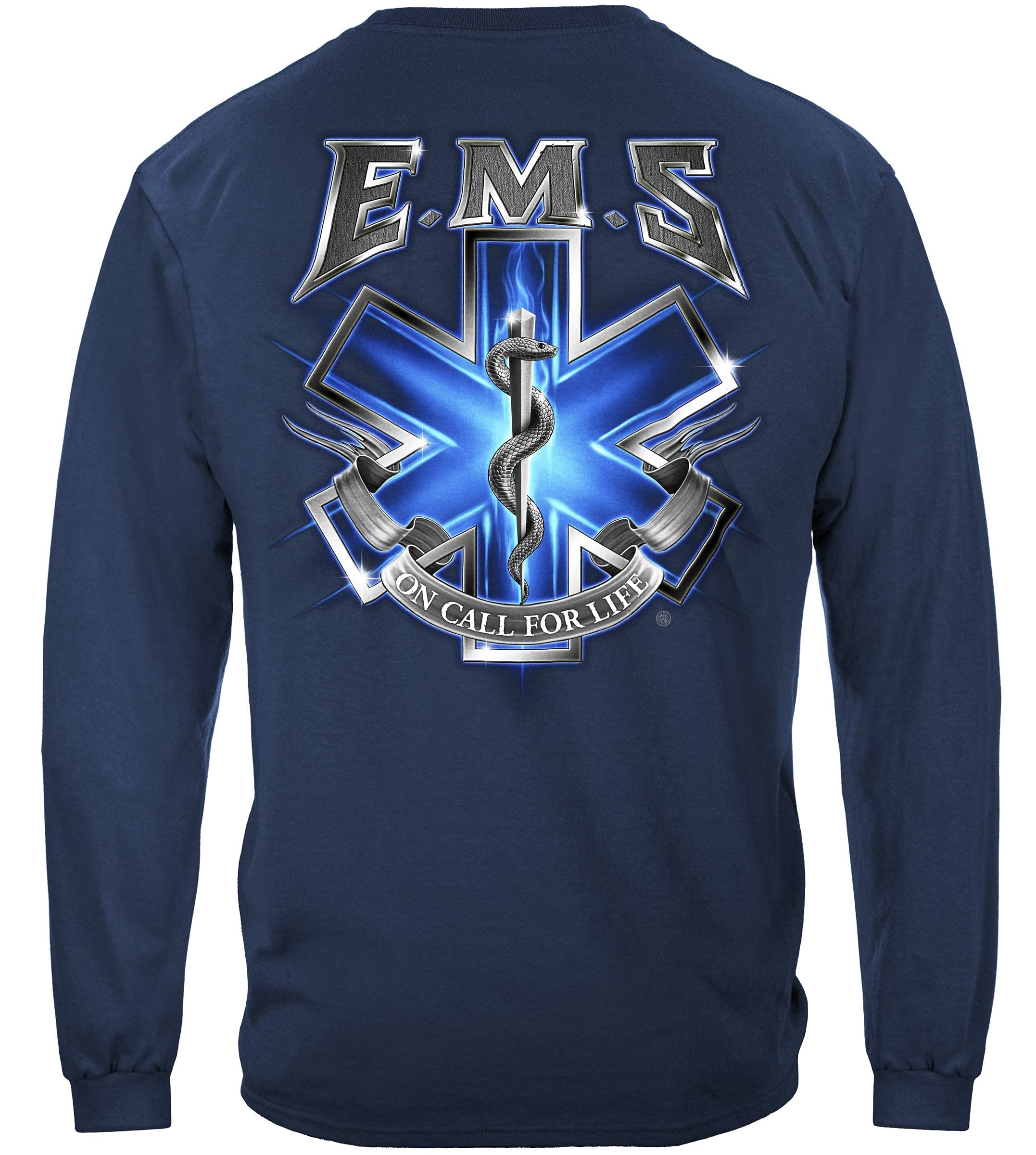 Erazor Bits EMS Long Sleeve Cotton T-Shirts for First Responders - Comfortable Workwear for EMTs, Firefighters & Paramedics - Perfect for Emergency Services & Casual Wear