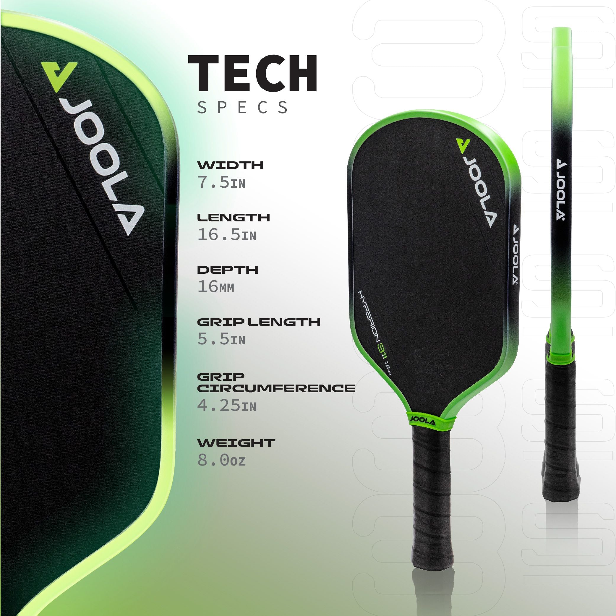 JOOLA Ben Johns Hyperion 3S Pickleball Paddle - Premium Carbon Fiber Surface for Power & Control - Perfect for Tournament Play & Competitive Pickleball Games