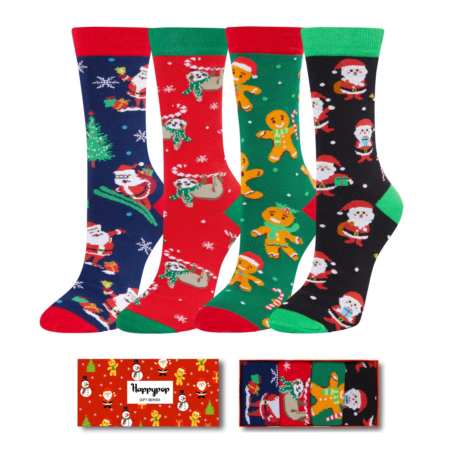 HappyPop Christmas Stocking Socks for Kids - Festive Santa Socks for Boys & Girls with Greeting Card - Perfect Holiday Gift for Stocking Stuffers & Christmas Morning Surprises