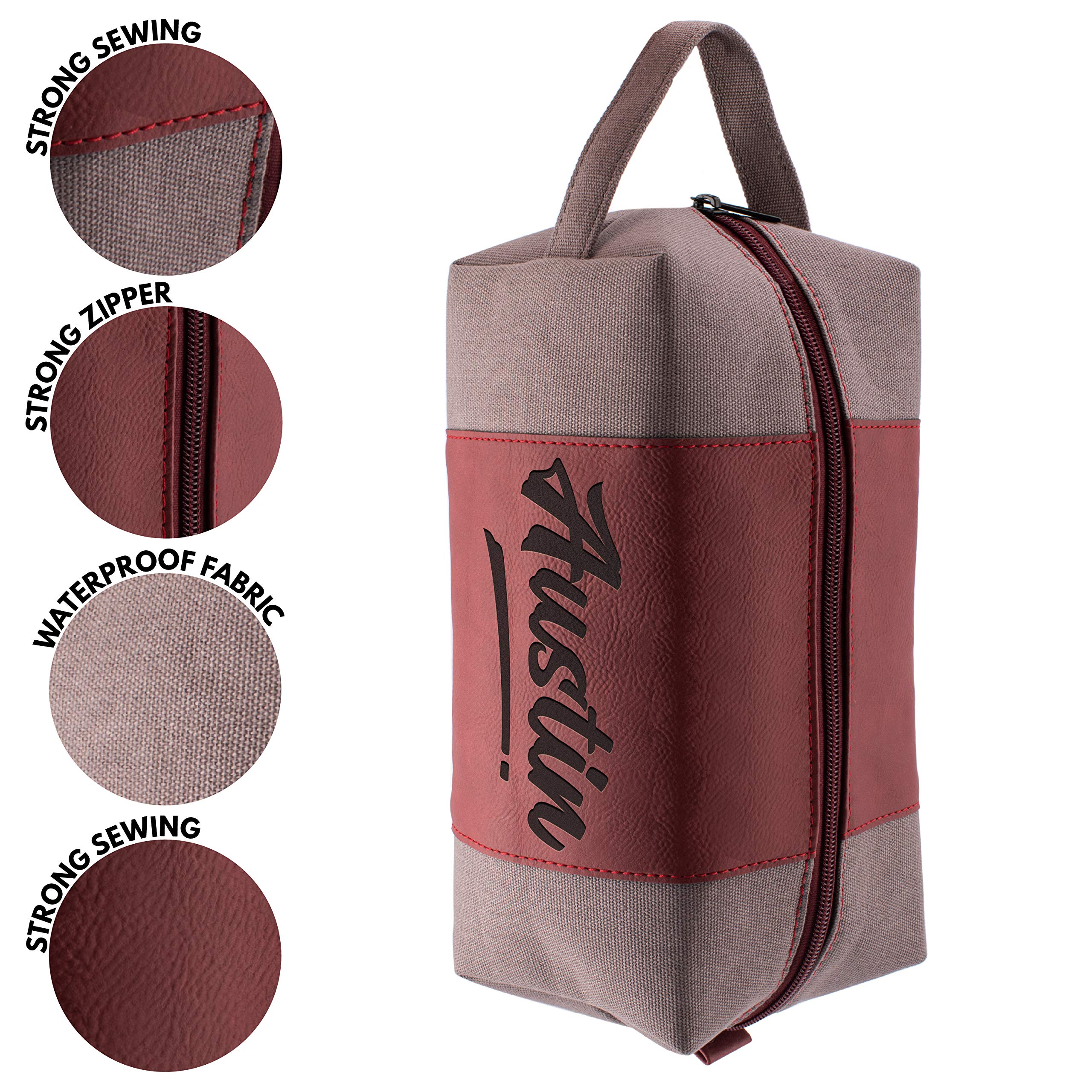 Personalized Toiletry Bag for Men - 12 Unique Designs | Waterproof Canvas Shaving Dopp Kit | Ideal Dad Gifts & Travel Essentials | Perfect for Business Trips, Gym, Camping & Vacation