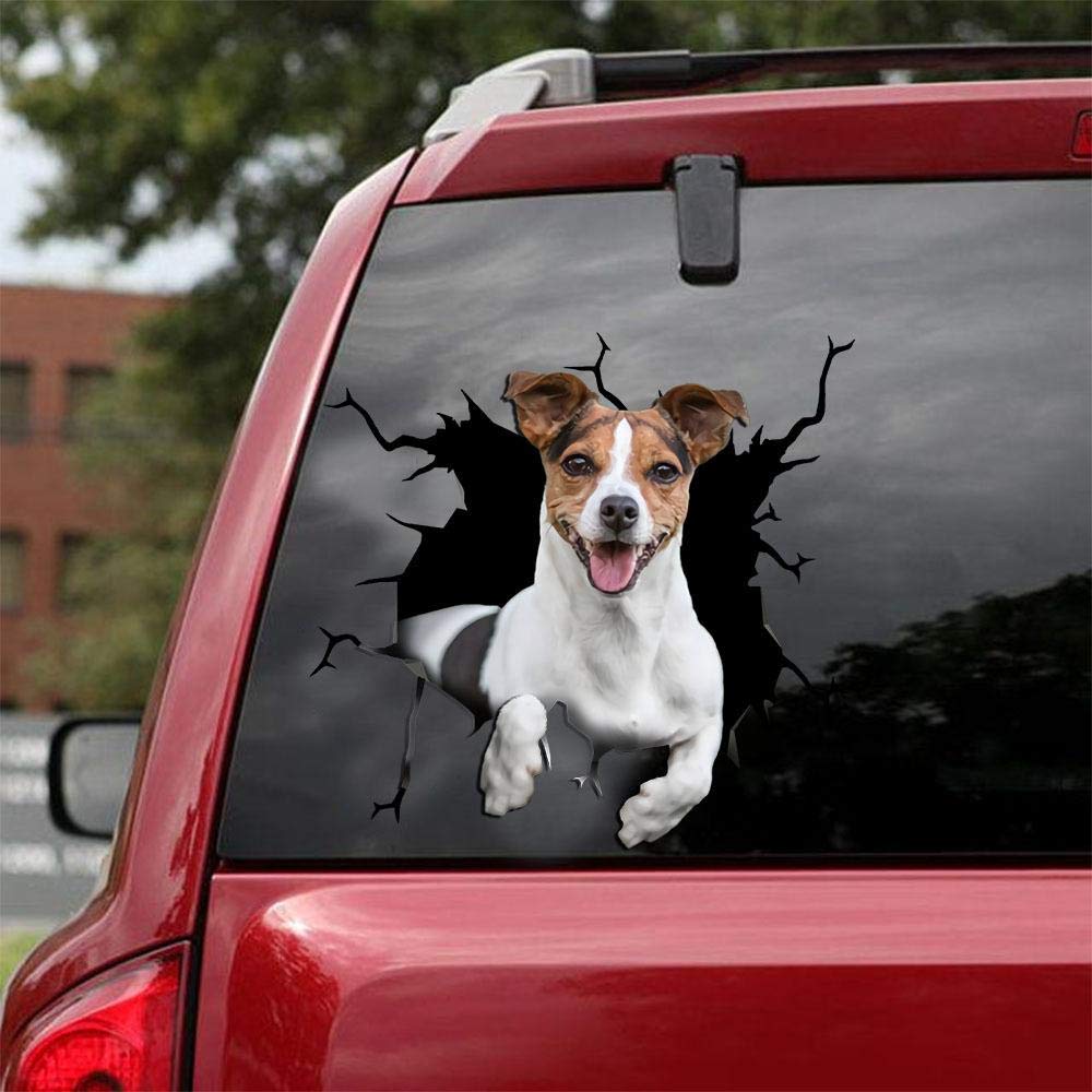 Realistic Jack Russell Terrier Car Decals - Pack of 2 High-Quality Dog Stickers for Windows & Walls (12