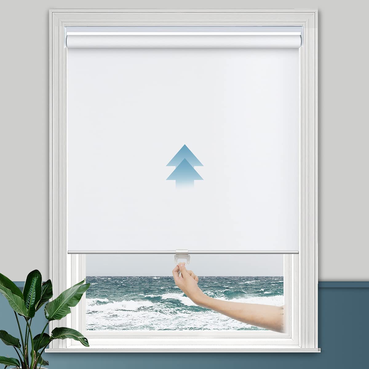 **Persilux 100% Blackout Roller Shades - Cordless Window Blinds for Thermal Insulation - Inside/Outside Mount - Perfect for Living Room, Bedroom & Home Office (24