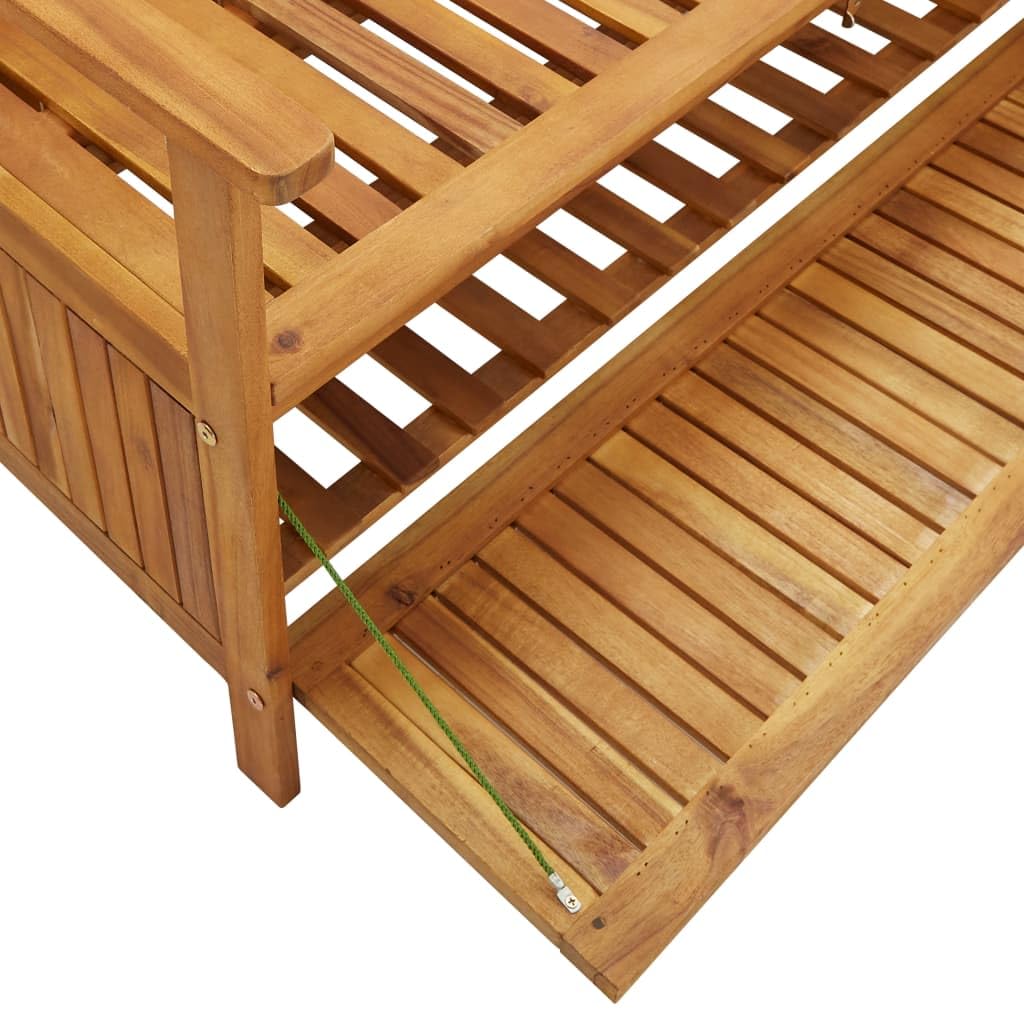vidaXL Solid Acacia Wood Storage Bench - Stylish Patio Furniture with Large Storage Compartment, Durable Outdoor Seating, Natural Oil Finish - Perfect for Garden, Deck, and Entryway Organization