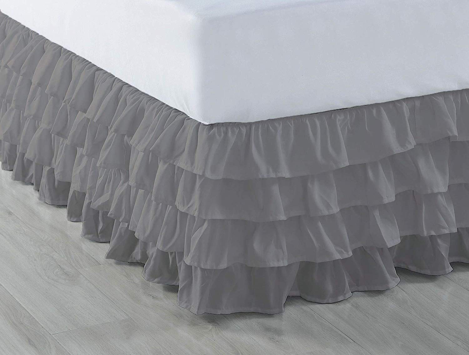 Exotica Collection 100% Pima Cotton Multi-Tier Ruffled Waterfall Bed Skirt - 14