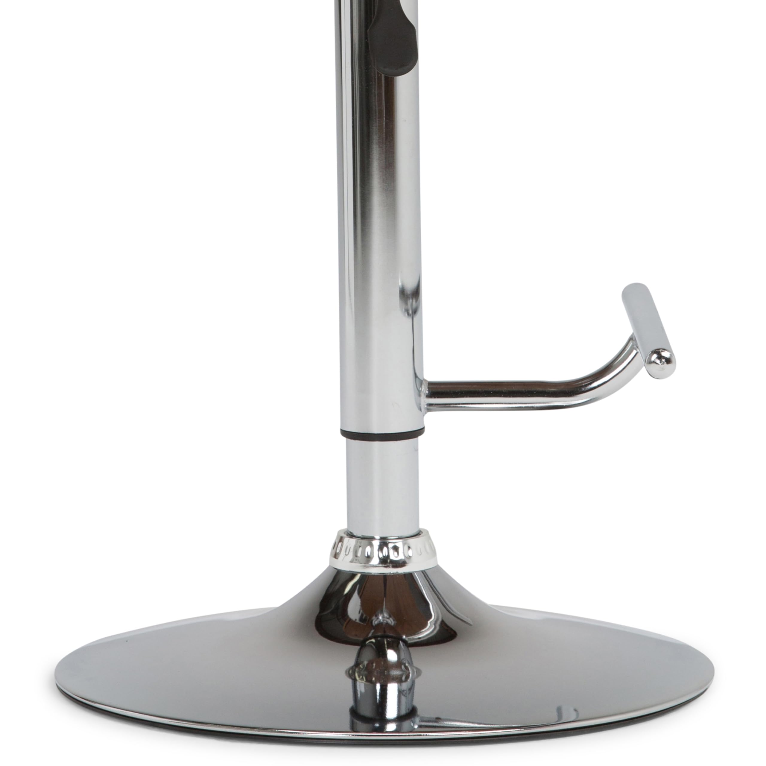 SIMPLIHOME Marana 33 Inch Adjustable Height Bar Stool - Mid Century Modern Bentwood Design with White Vegan Faux Leather Seat - Perfect for Kitchen Island, Breakfast Bar & Dining Room Decor