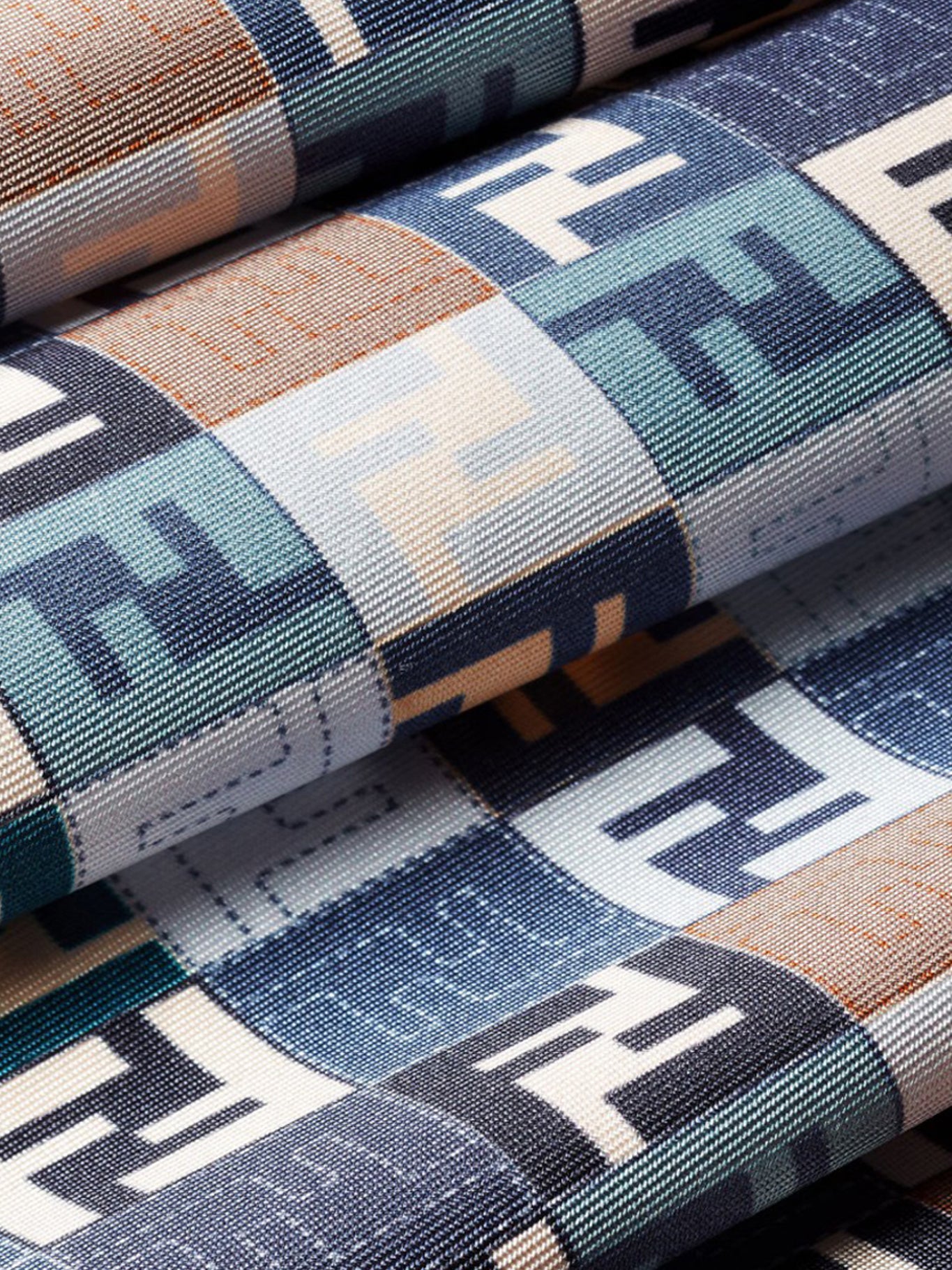 Fendi FF Logo Multicolor Blue Silk Scarf - Luxury Fashion Accessory for Women, Perfect for Gifts, Parties, and Everyday Elegance