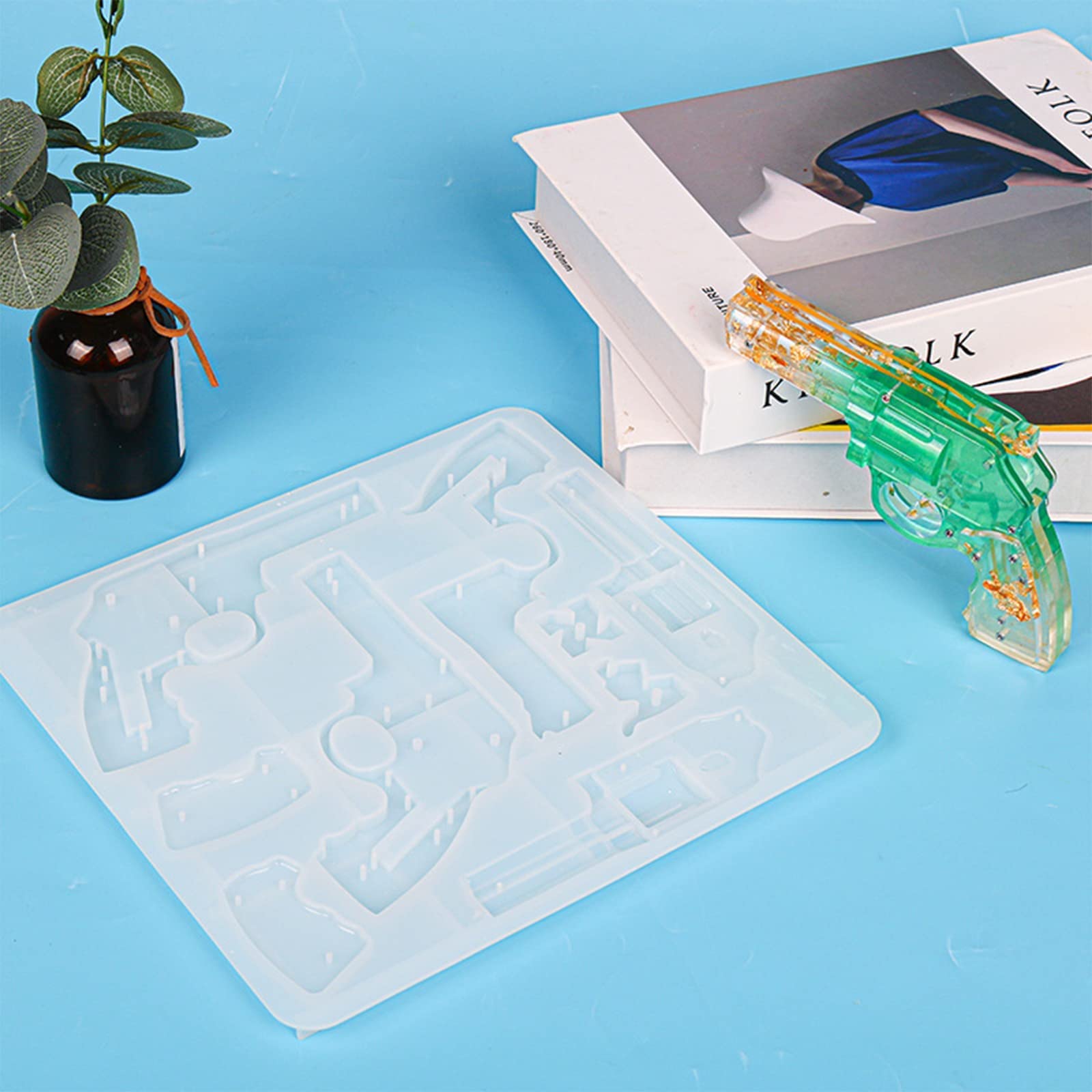 DIY Gun Resin Mold - Revolver Epoxy Resin Silicone Mold for Rubber Band Toy Guns, Home Decor & Craft Projects - Perfect for DIY Enthusiasts, Kids' Toys & Unique Home Decoration Gifts