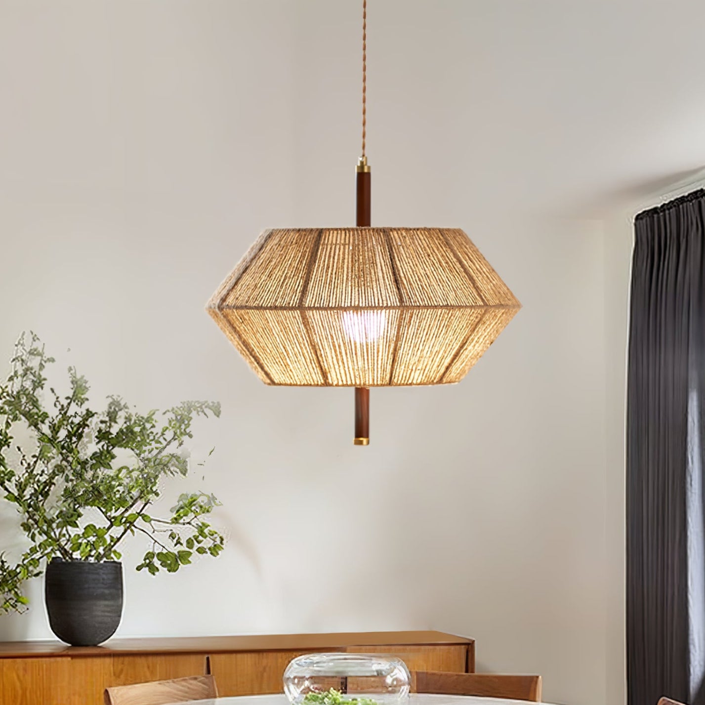 Aluna Corded Pendant Light - Modern Hanging Ceiling Fixture for Kitchen Island, Dining Room & Bedroom Lighting