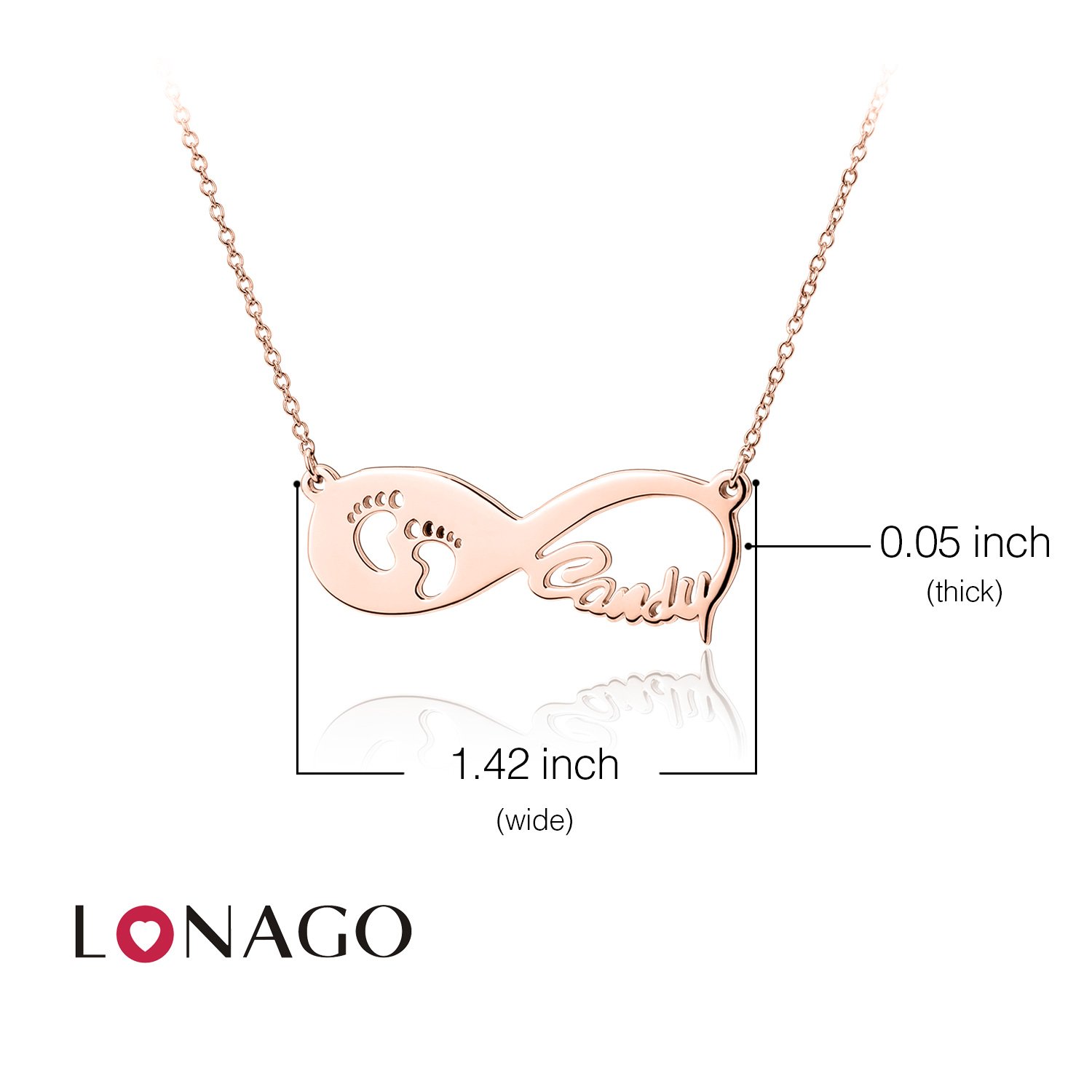 Personalized Infinity Name Necklace for Women - 925 Sterling Silver Custom Jewelry Gift for Her, Birthday, Anniversary & Valentine's Day