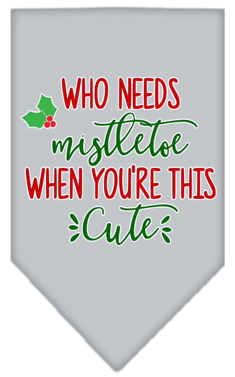 Christmas Pet Bandana for Dogs - 'Who Needs Mistletoe' Screen Printed Purple Small Holiday Accessory | Perfect for Holiday Photos & Festive Gatherings