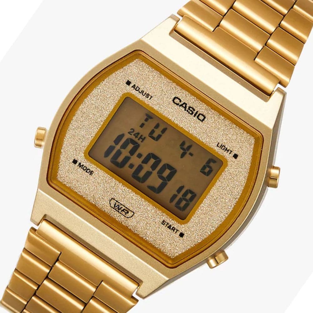 CASIO B640WGG-9DF Vintage Digital Gold Watch for Men & Women - Retro Style, Water Resistant - Perfect for Casual Wear, Office & Everyday Use