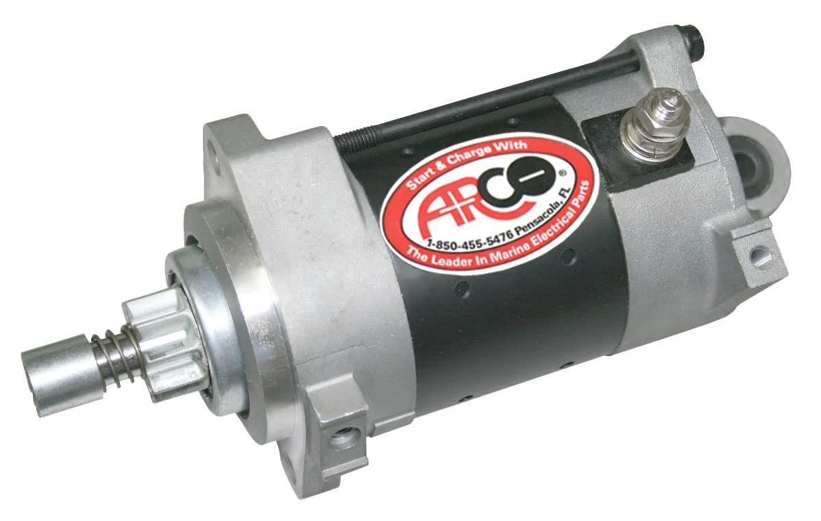 ARCO Marine 3428 OEM Premium Replacement Outboard Starter for Yamaha & Hitachi - Compatible with Yamaha 115-225HP 2-Stroke Engines (9-Tooth Drive Gear) - Perfect for Boat Engine Repair & Marine Maintenance