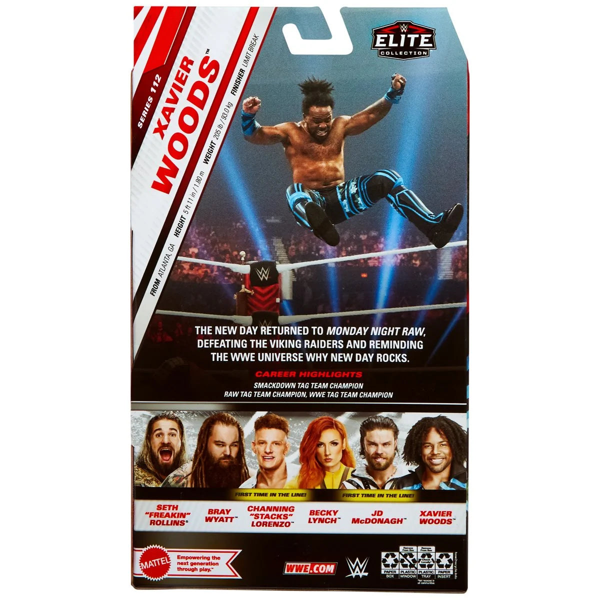 Xavier Woods WWE Elite Collection Series 112 Action Figure - Authentic Wrestling Toy for Kids & Collectors - Perfect for Play, Display & WWE Fan Gifts