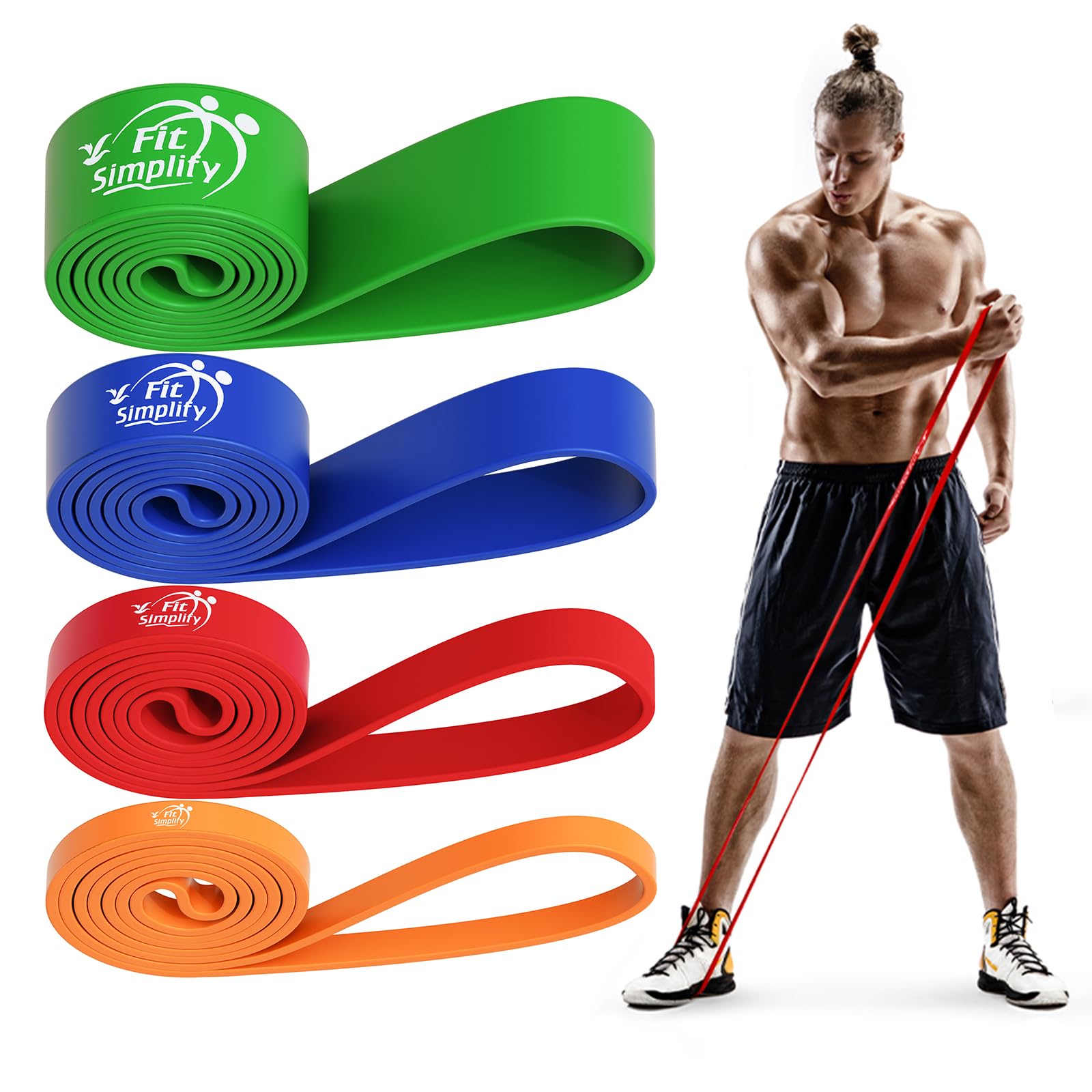 Fit Simplify Pull Up Assist Resistance Bands - Workout Bands for Strength Training, Physical Therapy, Stretching & Mobility Exercises - Perfect for Home Gym, CrossFit & Rehabilitation