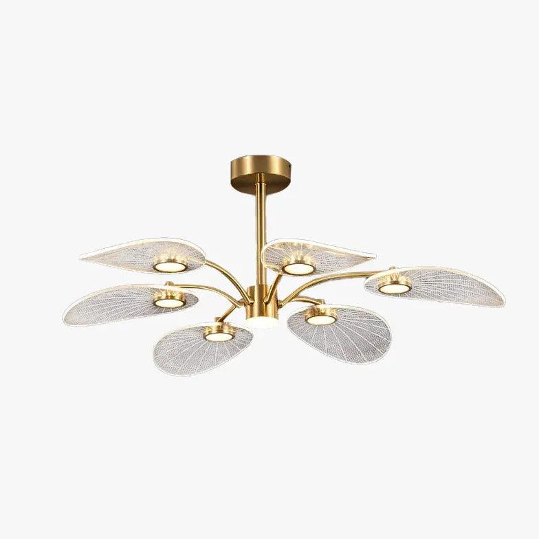 Elegant Lotus Leaf Gold LED Pendant Light - Modern Ceiling Lighting for Dining Room, Bedroom & Living Room Decor