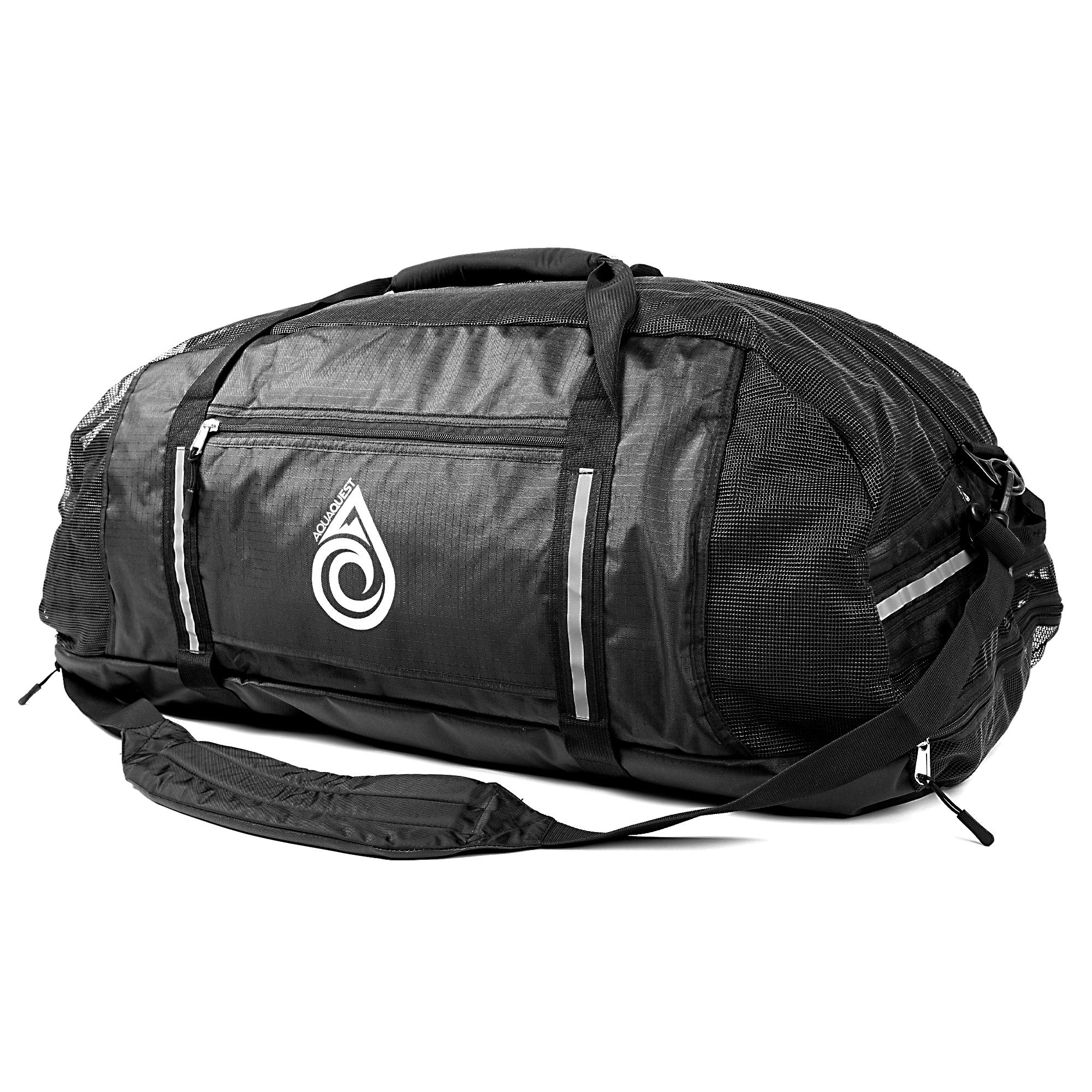 AquaQuest Deckhand Waterproof Duffel Bag - Dual Compartment Wet/Dry Gear Bag with Hidden Dry Storage | Heavy Duty Mesh for Ventilation | Perfect for Kayaking, Camping & Travel Accessories